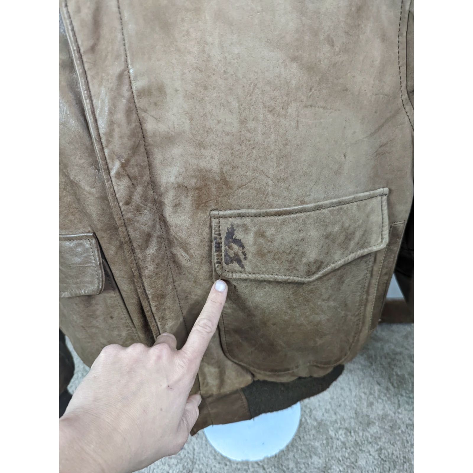 Vintage VINTAGE OAKTON LIMITED Leather Aviator Bomber Jacket Mens L Brown Fur Collar Bomber Style Leather Coat Size US L / EU 52-54 / 3 - 3 Thumbnail