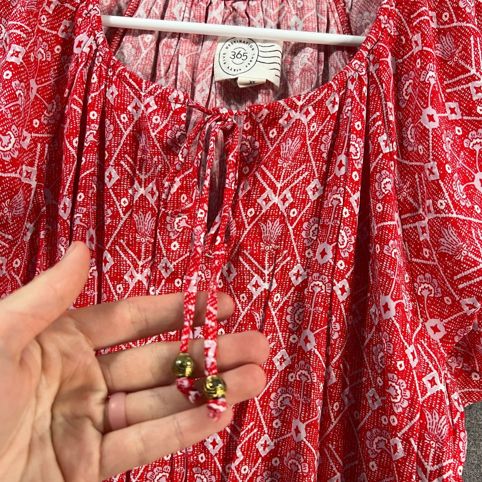 Other Destination 365 Regular Printed Short-Sleeve Midi Dress Red Size XS / US 0-2 / IT 36-38 - 11 Thumbnail