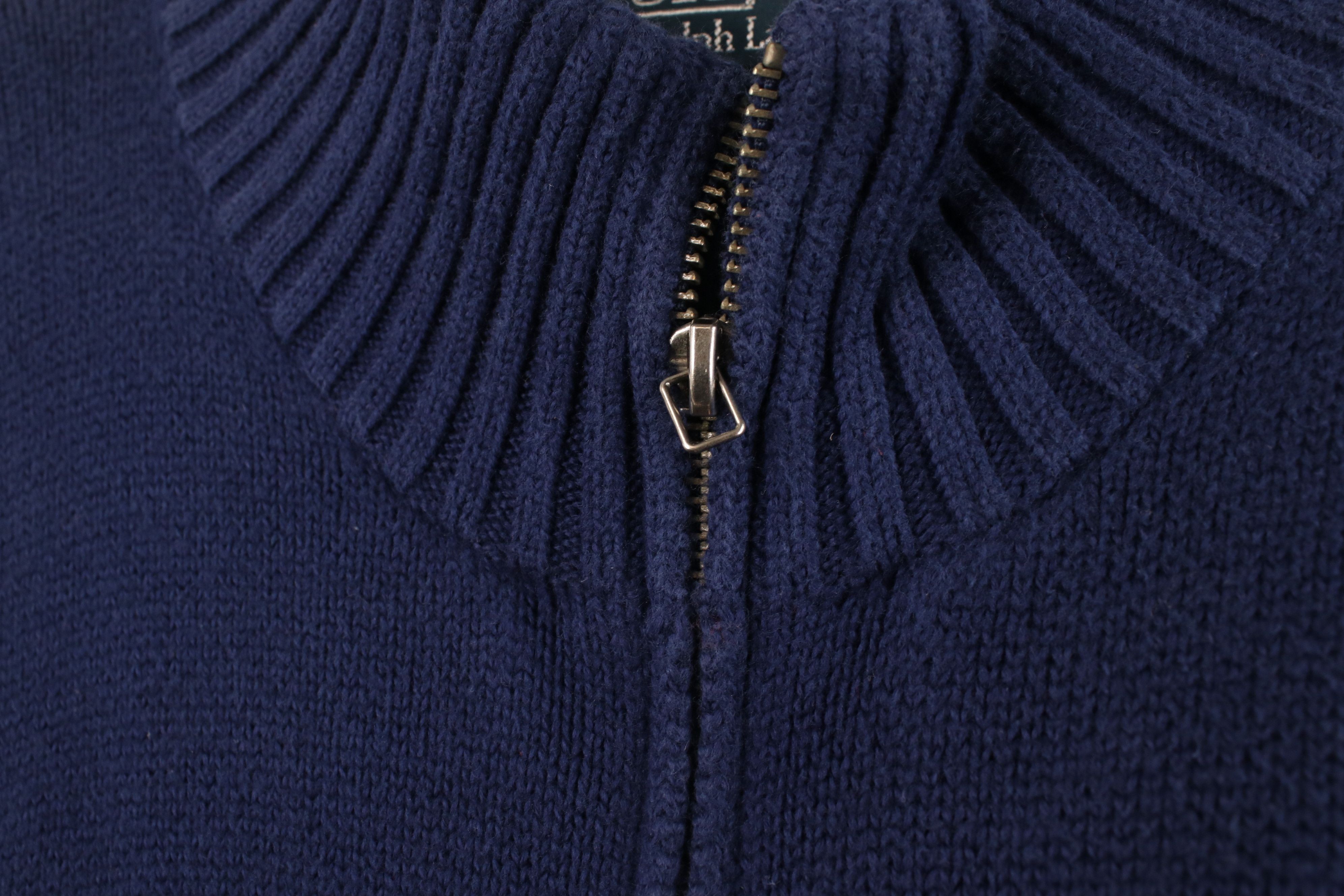 Polo Ralph Lauren Vintage 90s Ralph Lauren Knit 1/4 Zip Pullover Sweater Blue Size US L / EU 52-54 / 3 - 5 Thumbnail