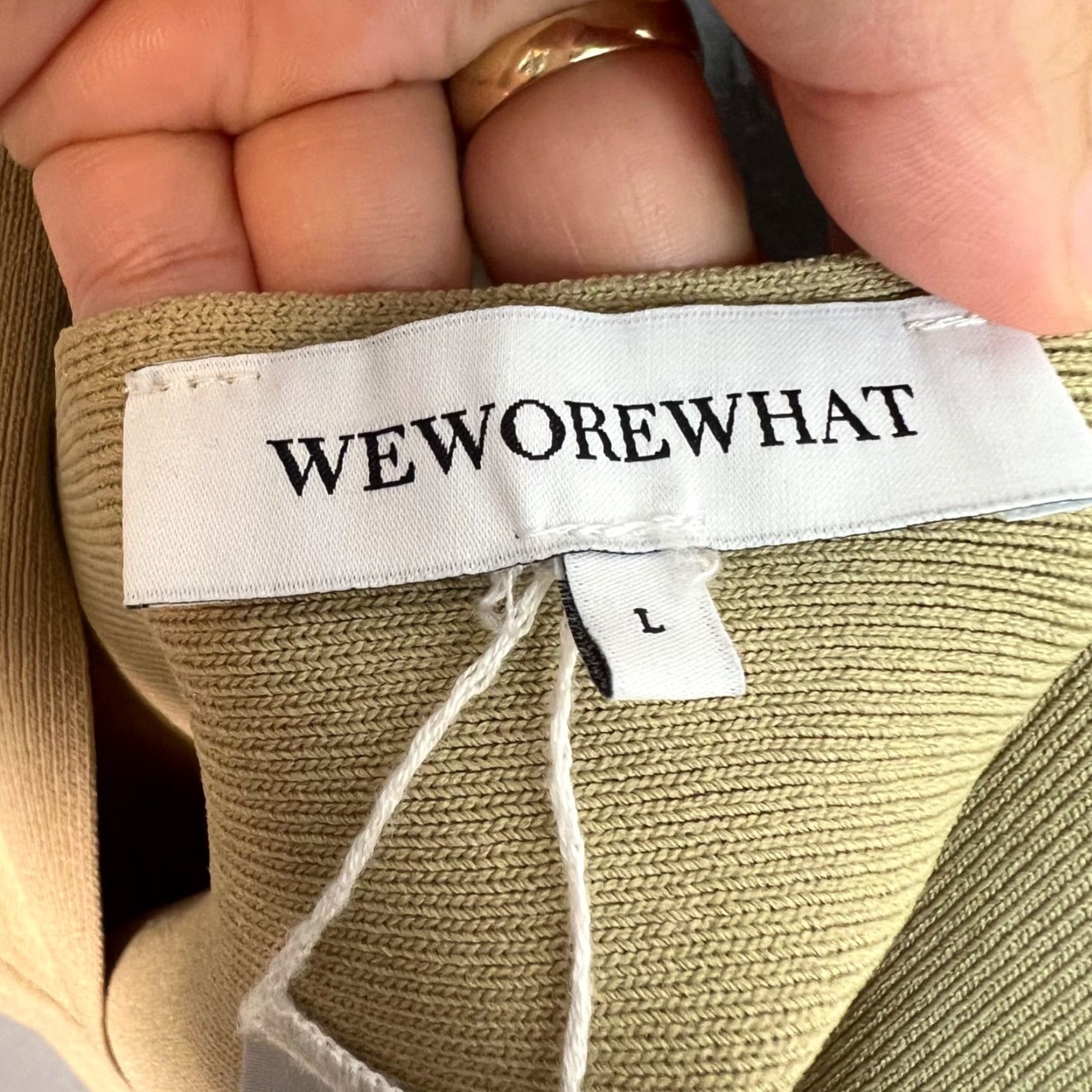 Vintage WeWoreWhat Beige Halter Top Viscose Nylon Womens Size Large Cropped Sleeveless Halter Top Summer Spring Casual Size L / US 10 / IT 46 - 3 Thumbnail