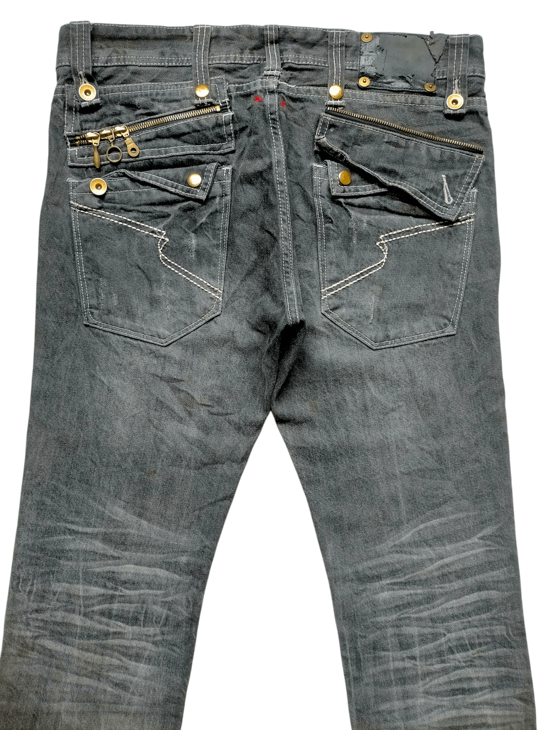 semanticdesign Semantic Design Multipocket Zipped Punk Style Black Jeans Size US 34 / EU 50 - 11 Thumbnail