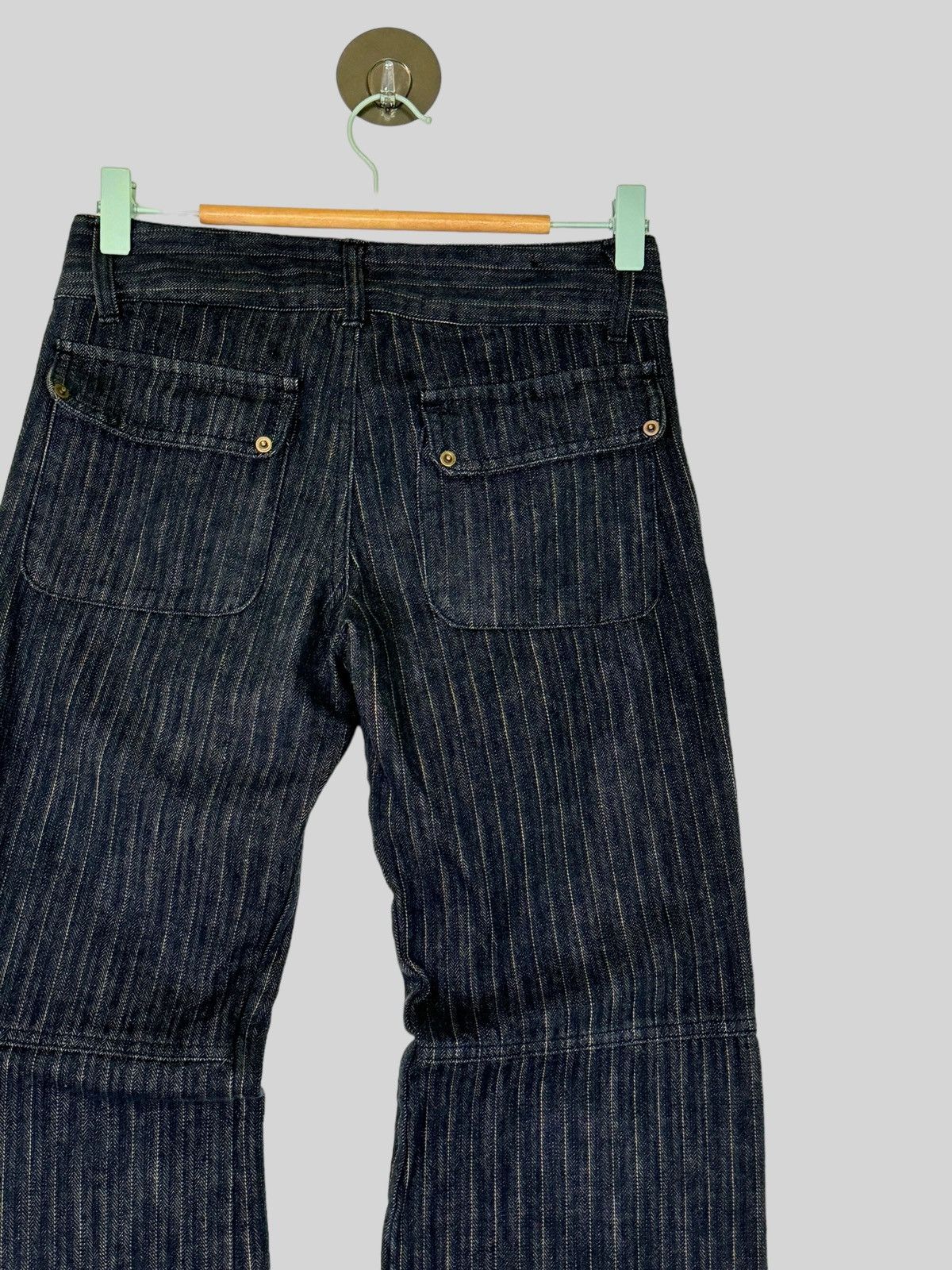 If Six Was Nine × Japanese Brand × Le Grande Bleu (L.G.B.) FLARE RU JEANS COLOR STRIPED MULTIPLE POCKET CARGO Size US 27 - 11 Thumbnail