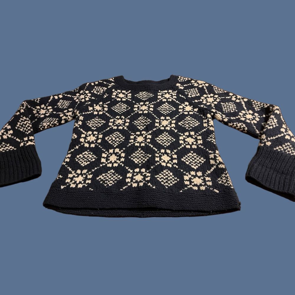 American Eagle Outfitters VINTAGE American Eagle Outfitters Hand Knit Fair Isle Sweater Women’s XL Blue Size XL / US 12-14 / IT 48-50 - 1 Thumbnail