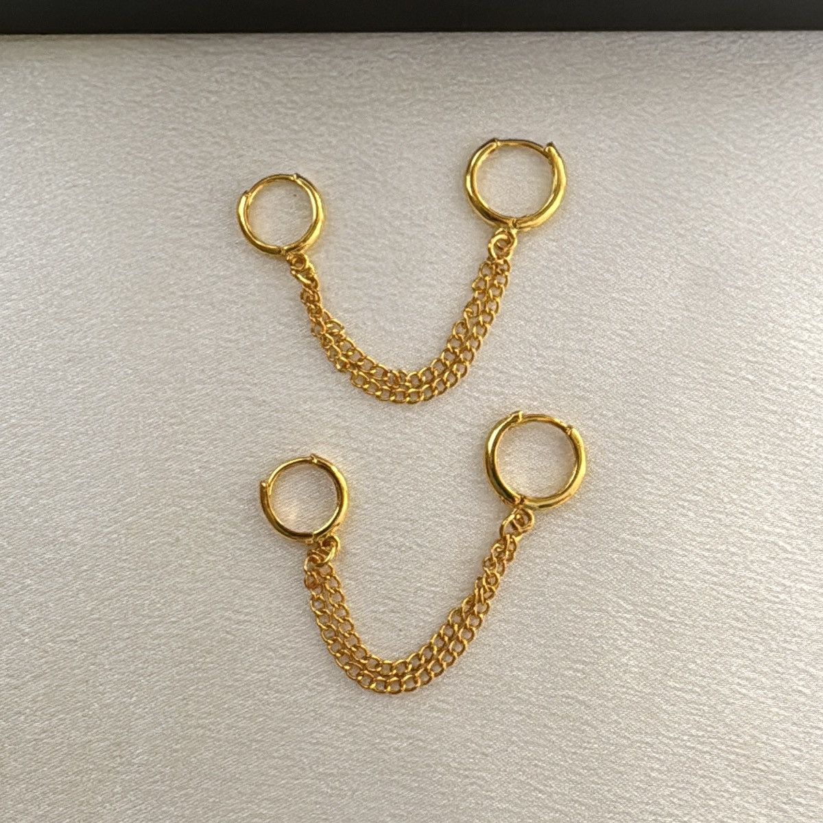 Other Double Piercing Dangle Chain Earrings for Women Size ONE SIZE - 2 Thumbnail