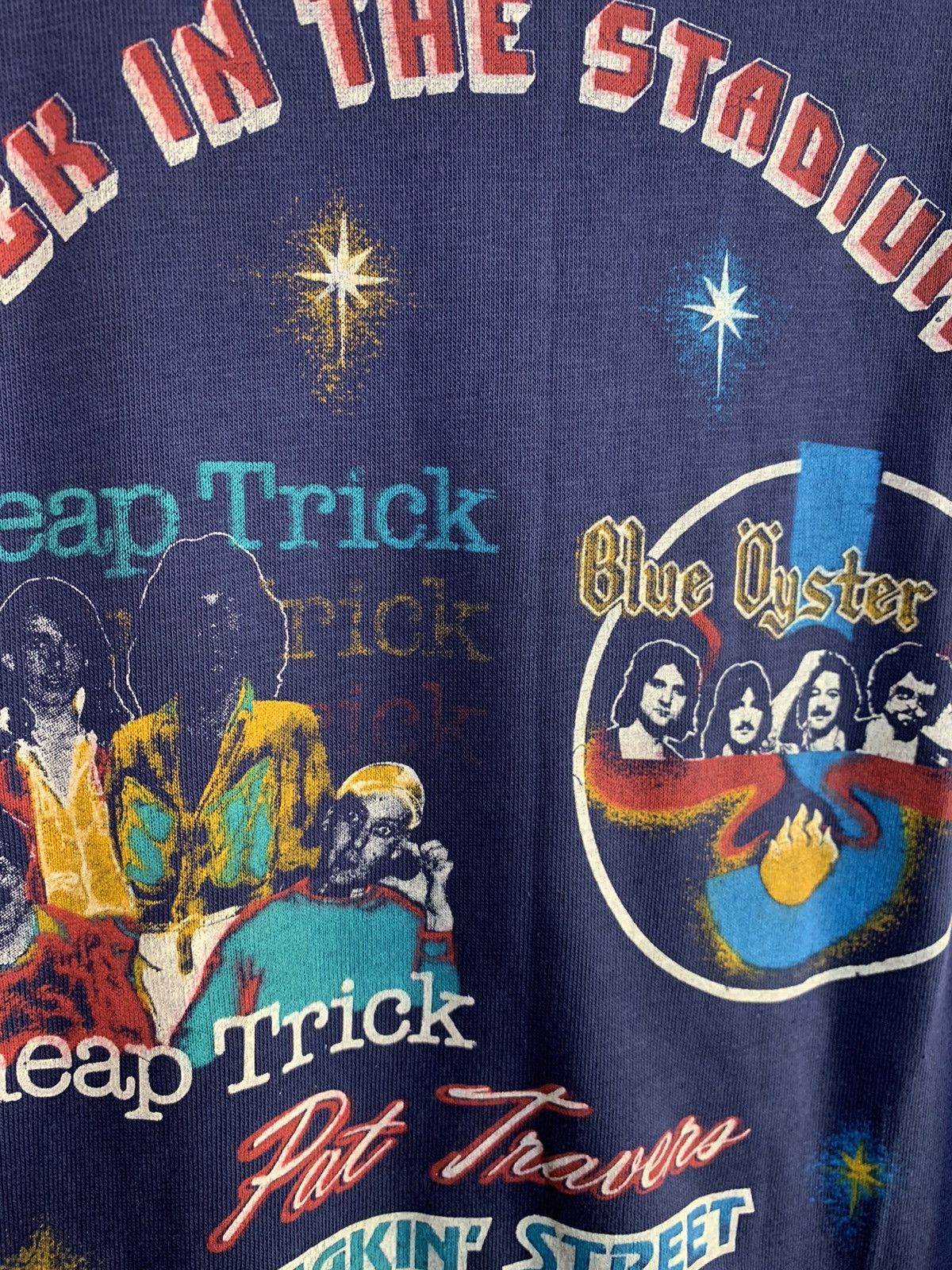 Band Tees × Vintage *RARE* Vintage 1979 Rock In The Stadium Concert Raglan Shirt Size US L / EU 52-54 / 3 - 5 Thumbnail