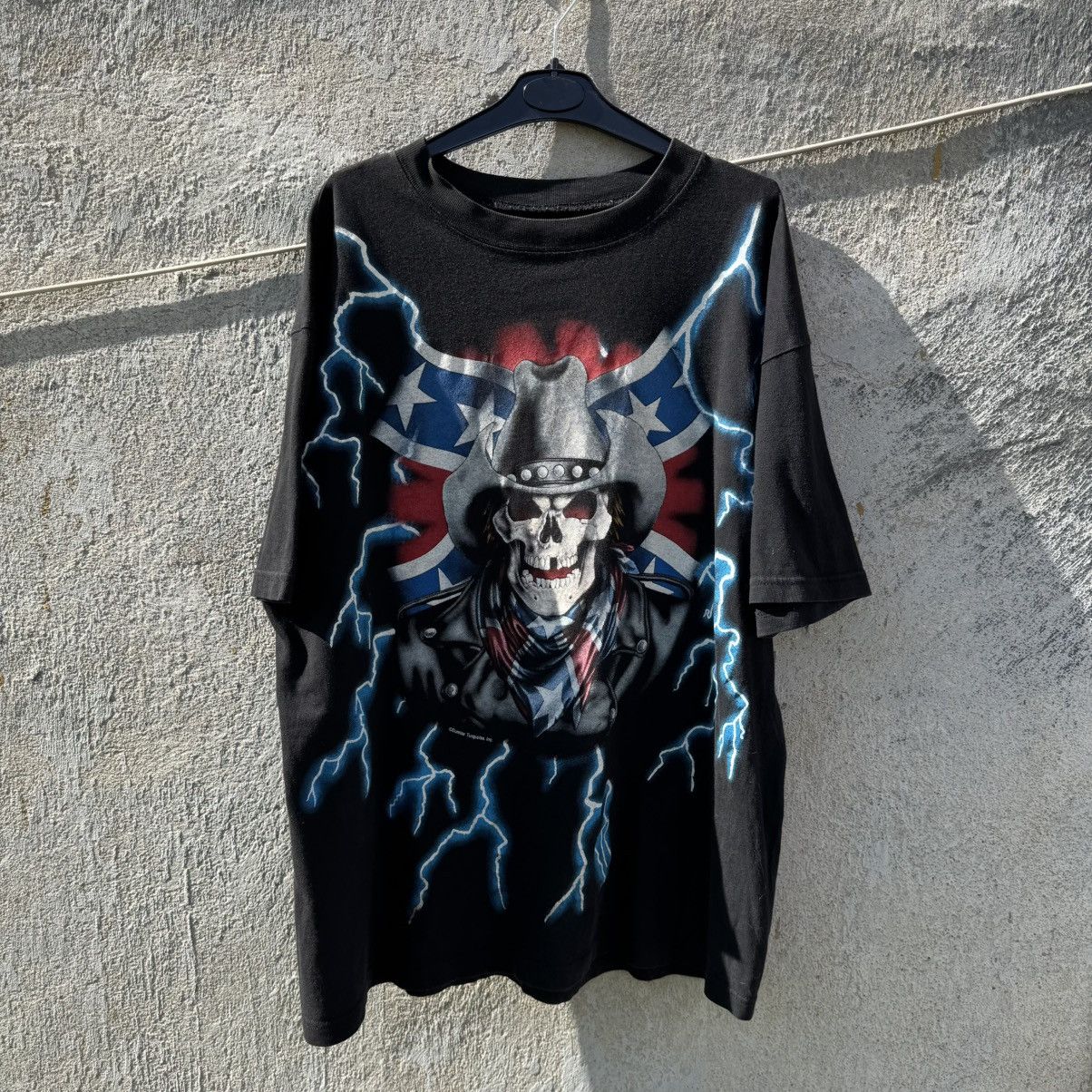 Japanese Brand × Vintage Vintage American Thunder Death Cowboy Lightning OG 90s Tees Size US L / EU 52-54 / 3 - 3 Thumbnail