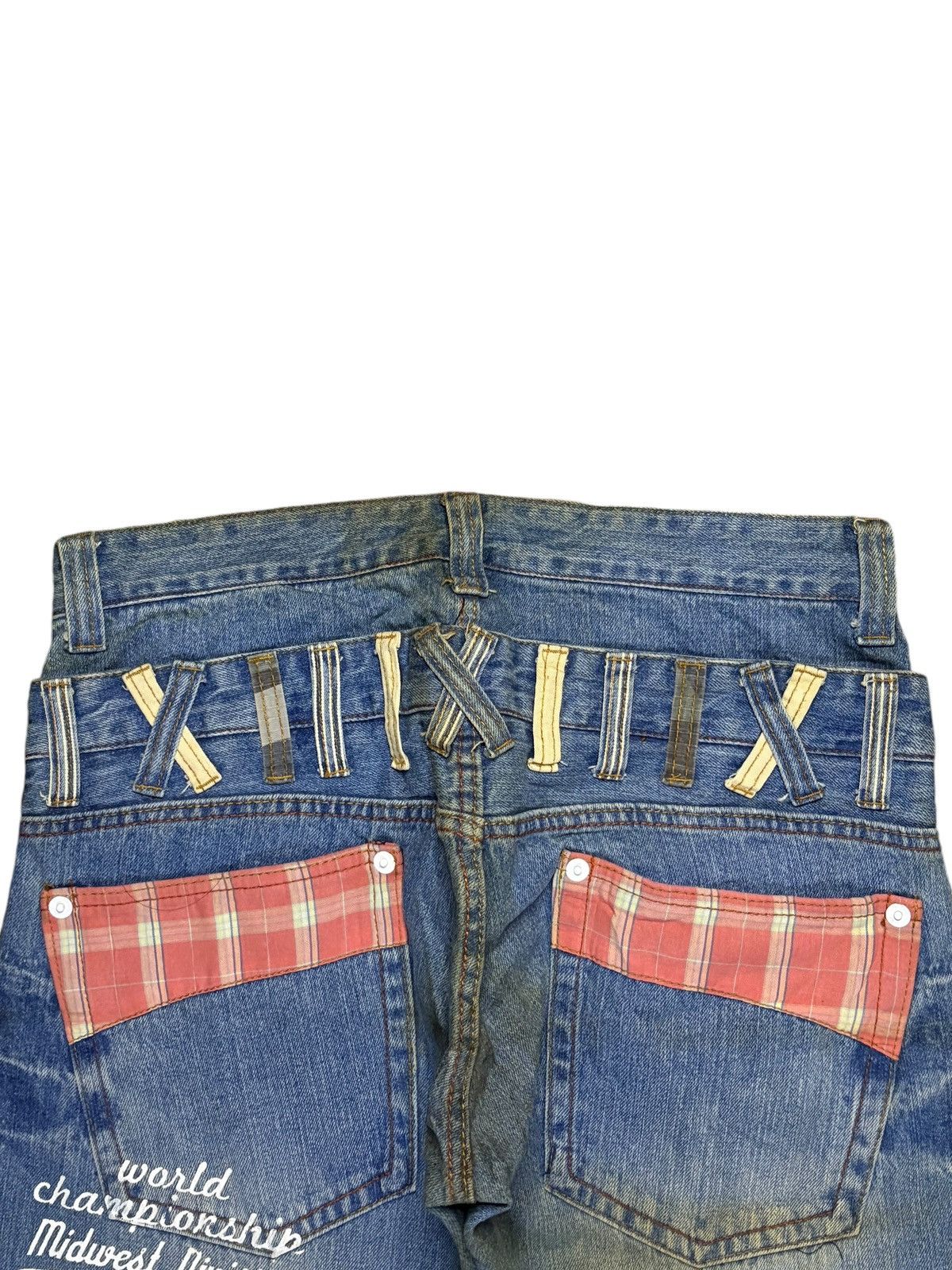 Japanese Brand Vintage Japanese Brand Double Waist Mud Wash Loose Jeans Size US 33 - 8 Thumbnail
