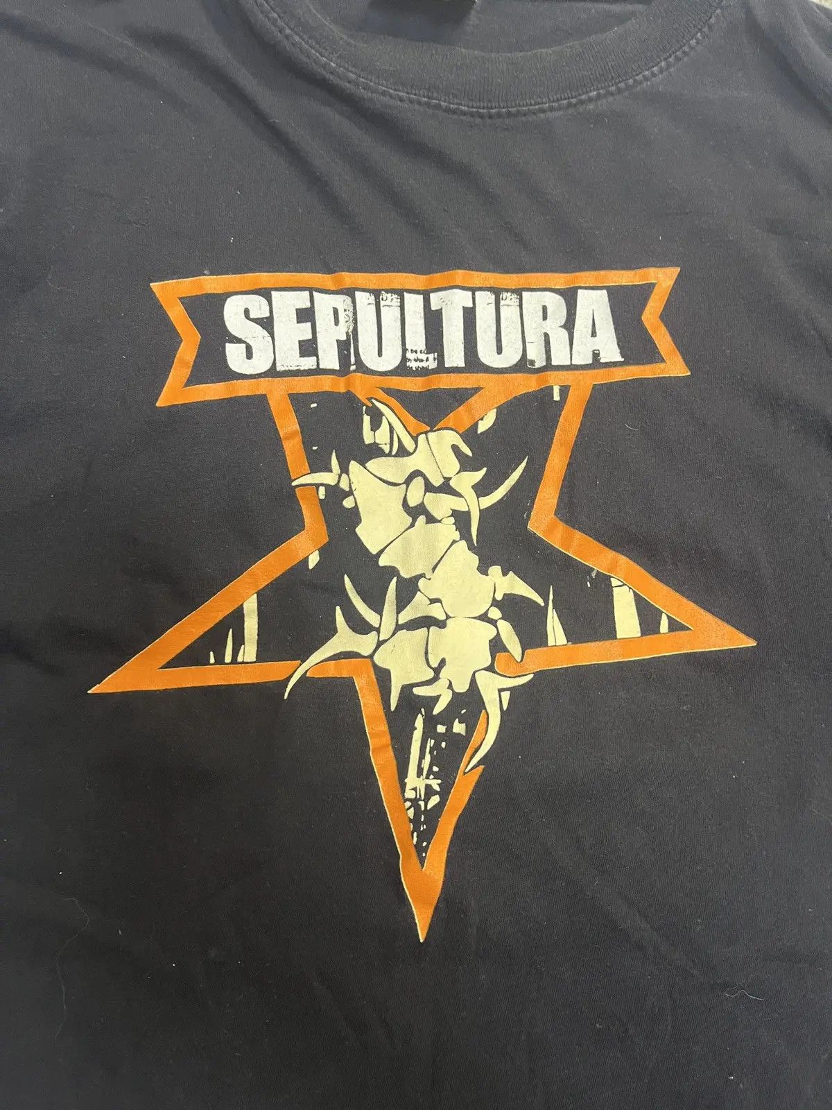 Vintage Vintage Sepultura Band T-Shirt Black Tee Metal Rock Size L Size US M / EU 48-50 / 2 - 2 Thumbnail