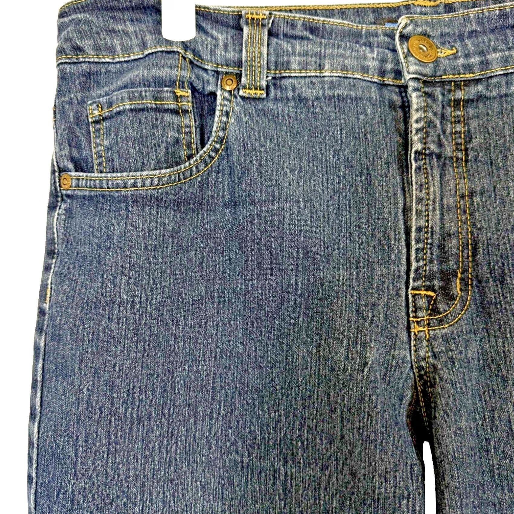 Vintage Relativity Jeans Women's 35 X 28 Blue Denim Stretch High Rise Straight Leg Pockets Size 24" / US 00 / IT 34 - 4 Thumbnail