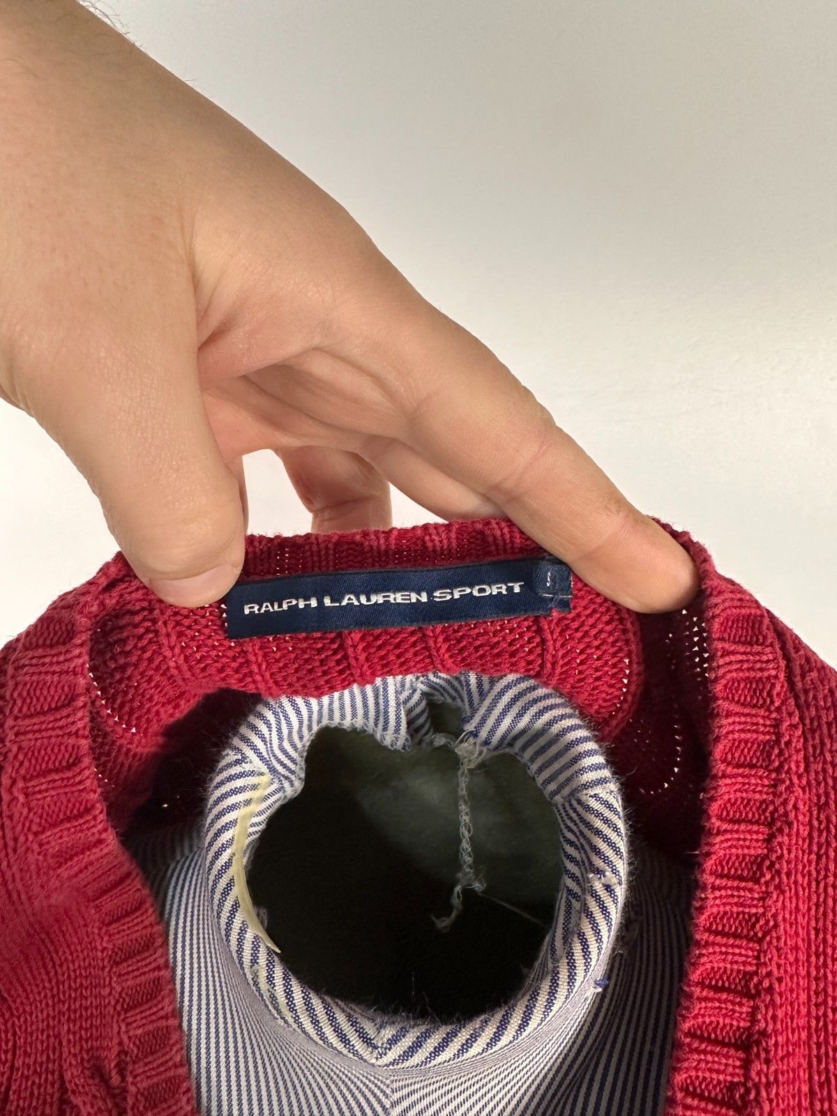 Polo Ralph Lauren Polo Ralph Lauren Red Cable Knit Sweater Cotton Size S Size S / US 4 / IT 40 - 8 Thumbnail