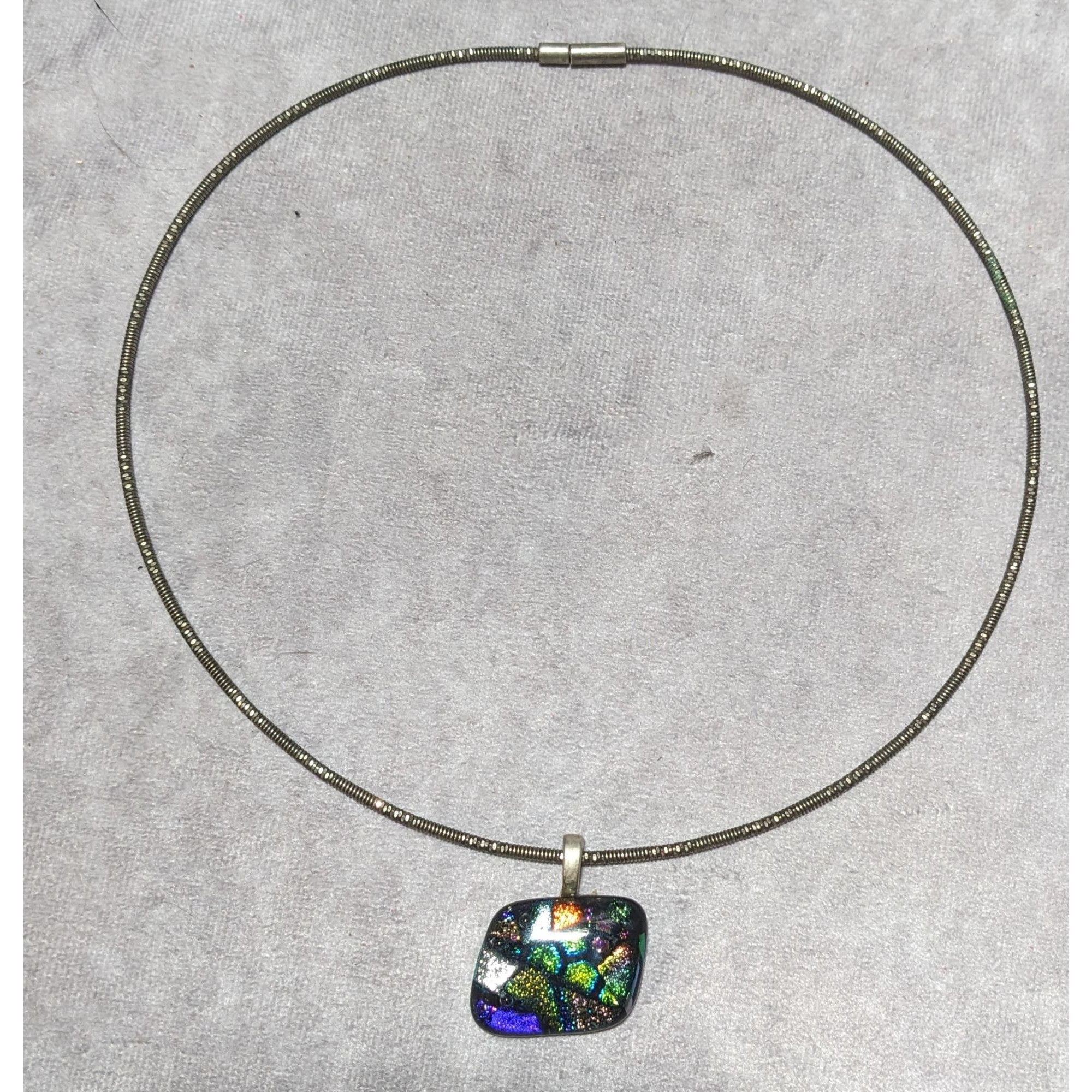 Other Rainbow Dichroic Glass Pendant Necklace Size ONE SIZE - 9 Thumbnail