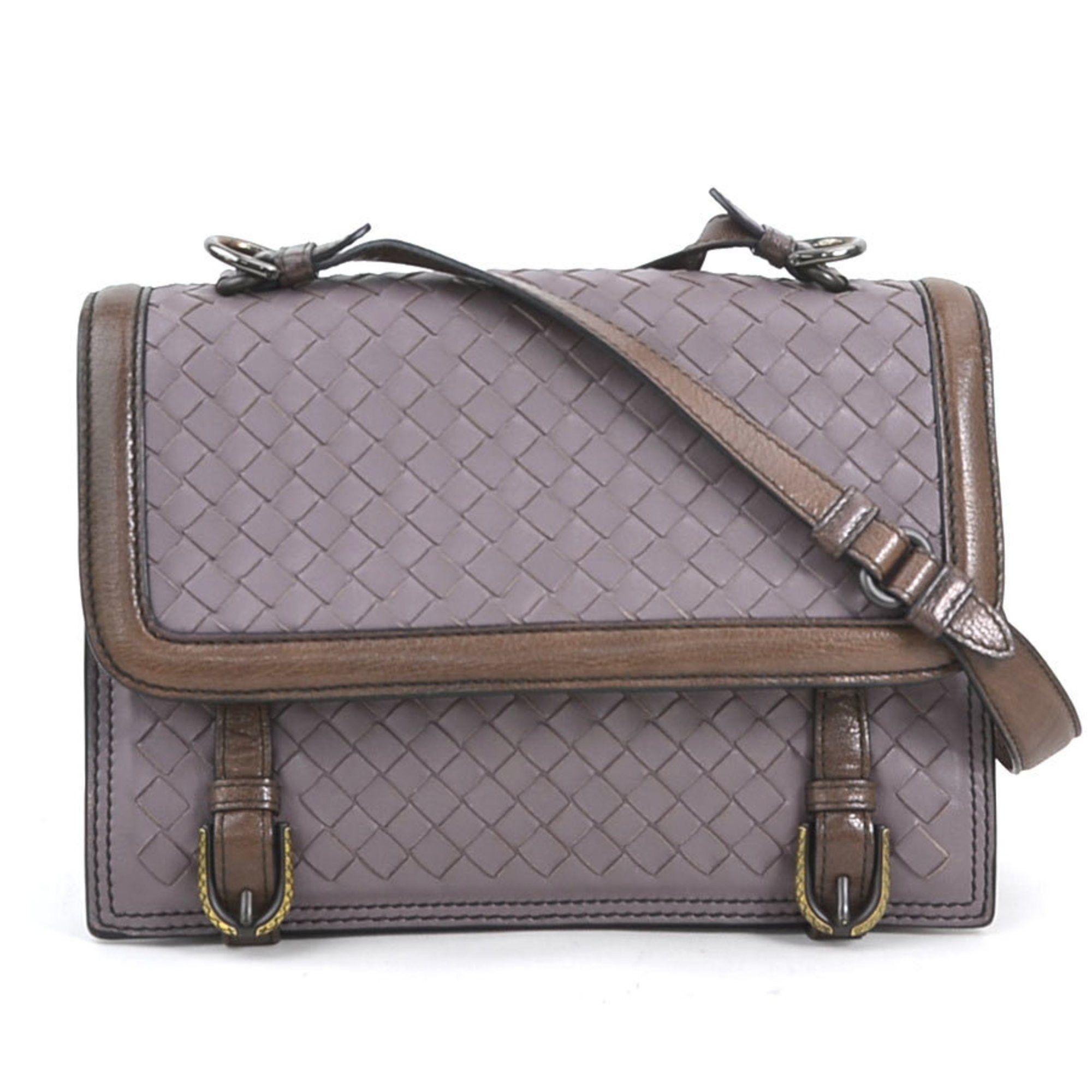 Bottega Veneta Bottega Veneta Shoulder Bag Intrecciato Leather Purple Brown Women's e60474a Size ONE SIZE - 1 Thumbnail