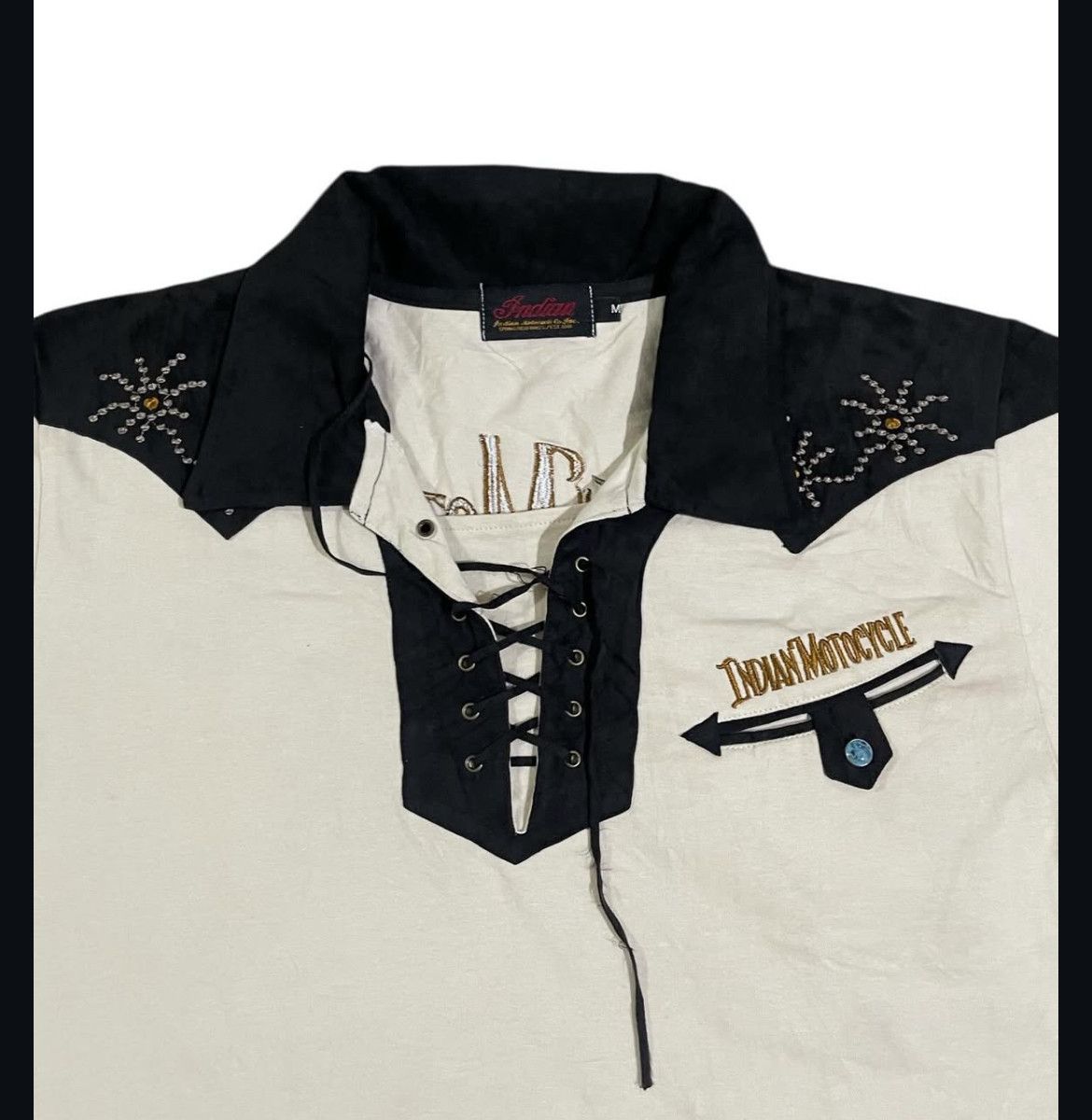 Indian Motorcycle 2000s Indian Motorcycle If Six Bondage Lace up Shirt y2k Lgb Size US M / EU 48-50 / 2 - 3 Thumbnail