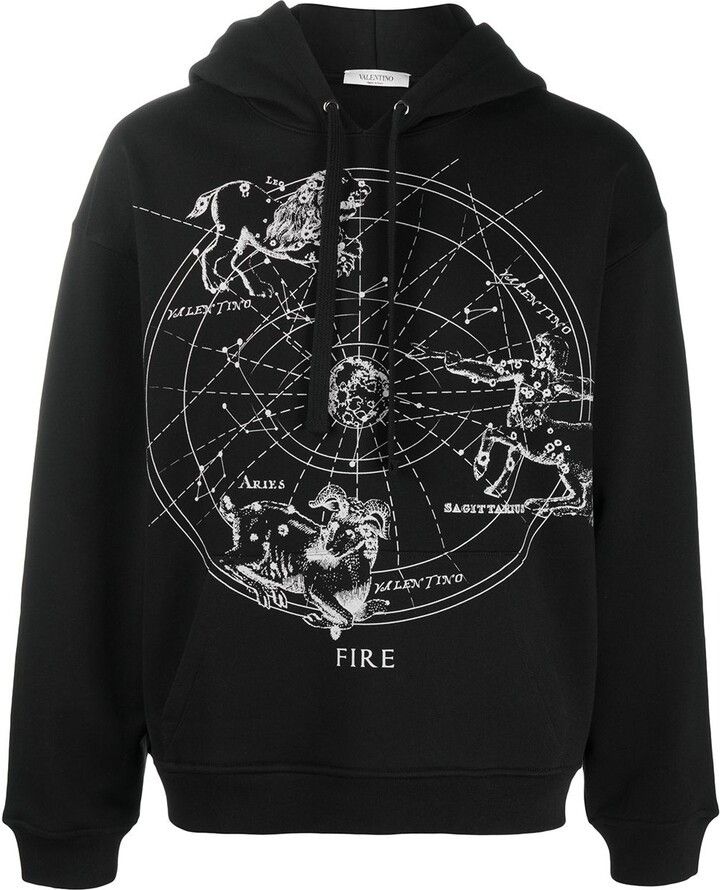 Valentino o1y0525 Logo Hoodie in Black Size US XS / EU 42 / 0 - 1 Thumbnail