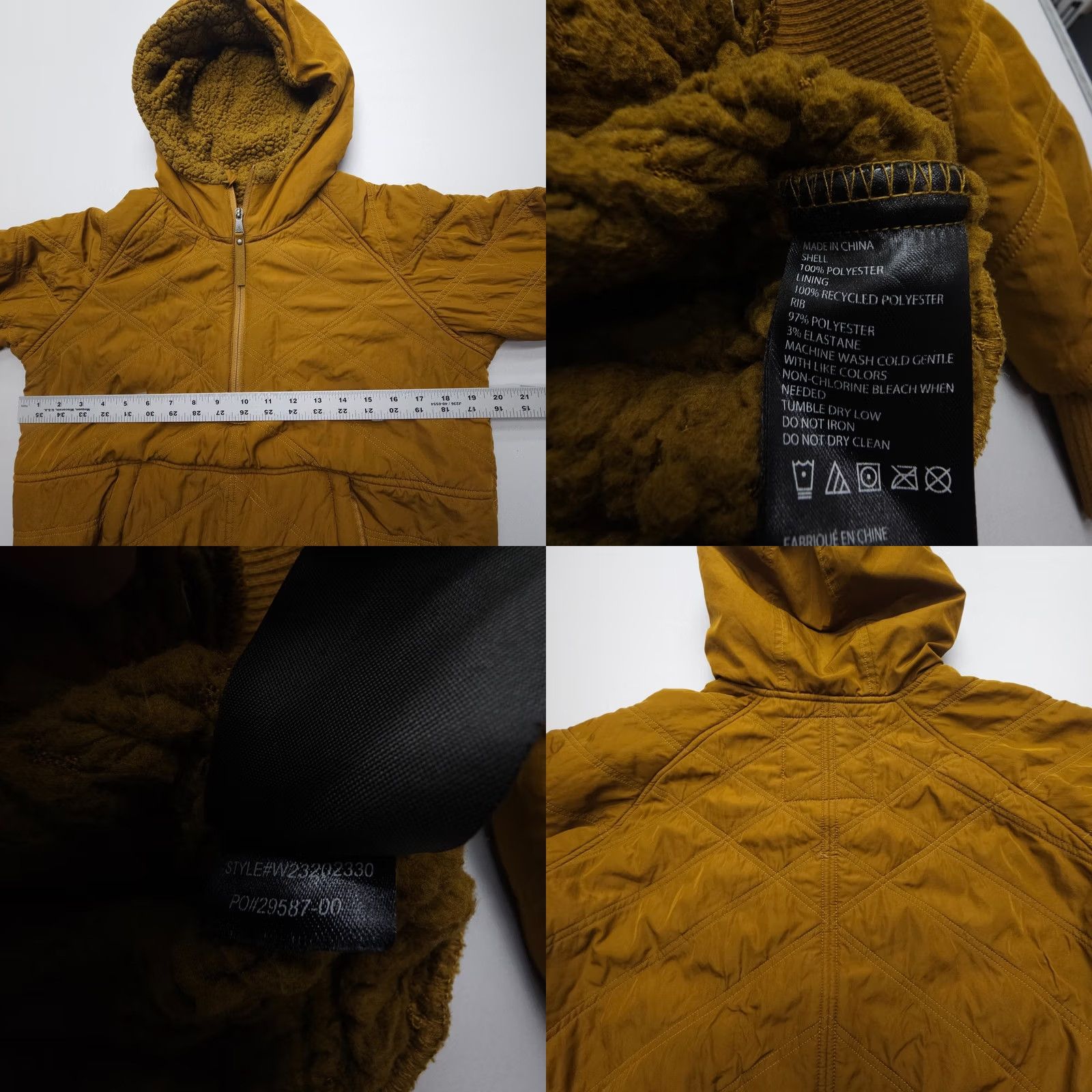 Prana Prana Esla Half Zip Pullover Womens Small Bronze Hooded Anorak Lined Quilted Full Zip Jacket Subtle Stain Included Size S / US 4 / IT 40 - 8 Thumbnail