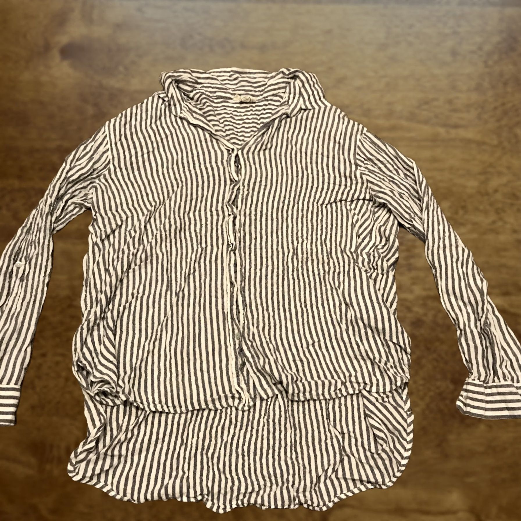 Vintage VINTAGE Jane and Delancey White striped button down top Women's XL A25 Size XL / US 12-14 / IT 48-50 - 1 Thumbnail
