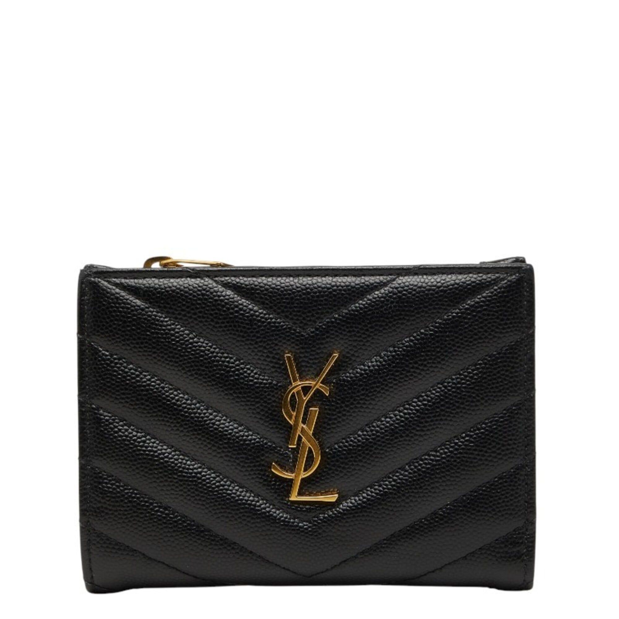 Saint Laurent Paris Saint Laurent Monogram 2-Part Zip Wallet, Bi-fold 668287, Black, Free-Tanned Leather, Women's, SAINT LAURENT Size ONE SIZE - 1 Thumbnail