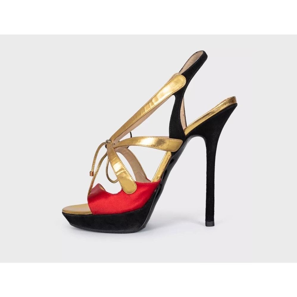 John Galliano John Galliano Suede & Leather Heels - Size 40 Size US 9 / IT 39 - 1 Thumbnail
