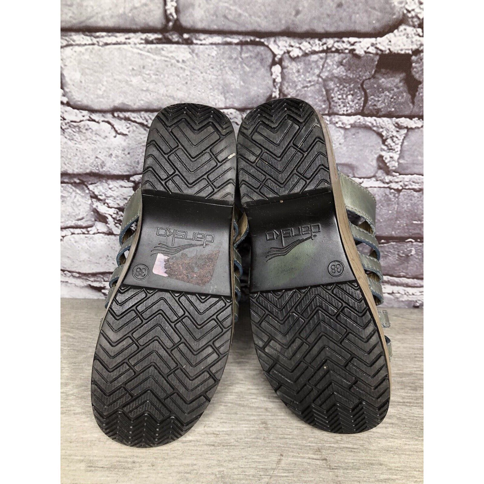 Other Dansko Blue Teal Leather Slide Buckle Straps Clogs Sandals W Size US 7.5 / IT 37.5 - 8 Thumbnail