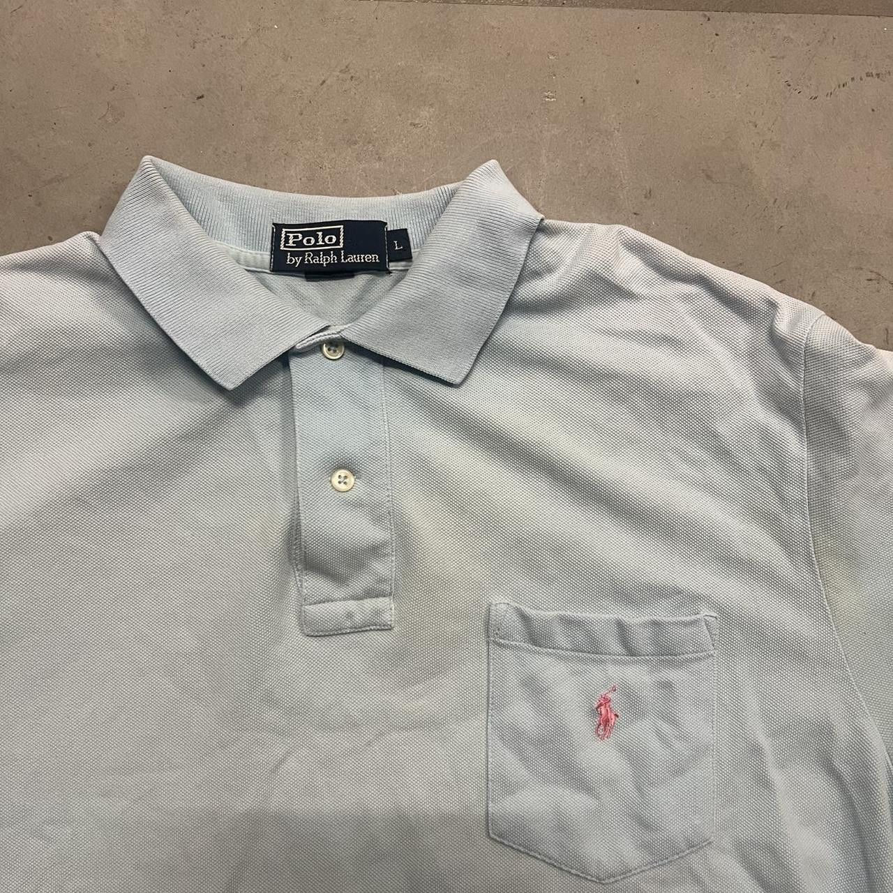 Polo Ralph Lauren Crazy Vintage Y2K/2000s Polo Ralph Lauren Preppy Baby Blue Polo Shirt! Size US L / EU 52-54 / 3 - 2 Thumbnail
