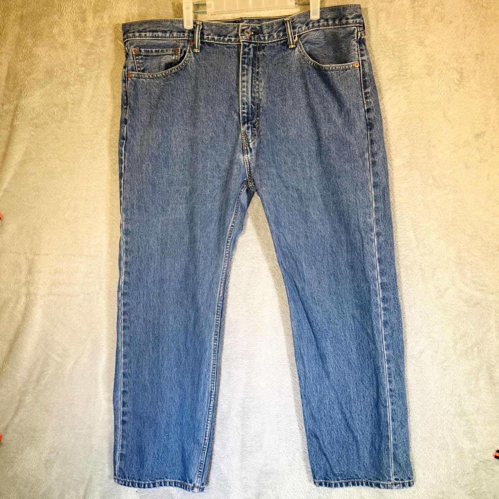 Levi's Levi's 505 Jeans Mens 42x30 Blue Medium Wash Straight Denim Zip Fly Regular Fit Size US 42 / EU 58 - 5 Thumbnail