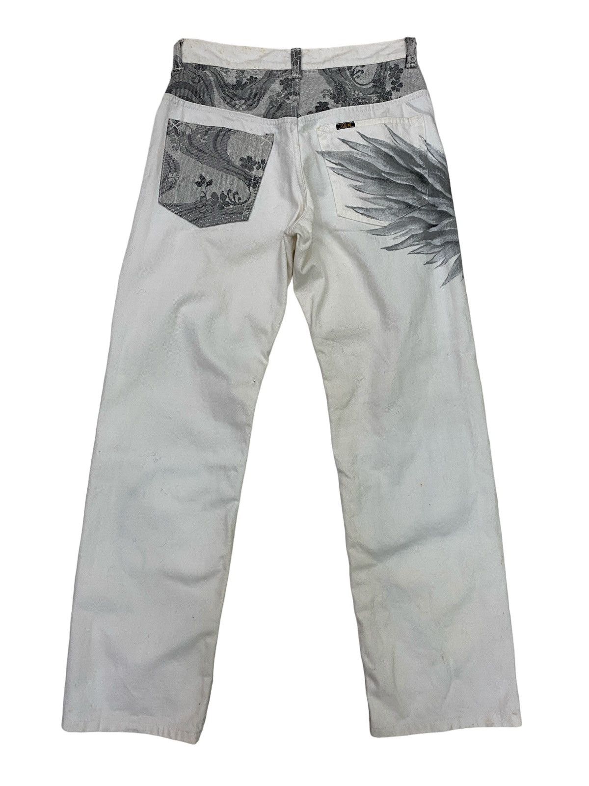 Japanese Brand Vintage Kyoto Japan Bird Art White Denim Pant Size US 28 / EU 44 - 6 Thumbnail