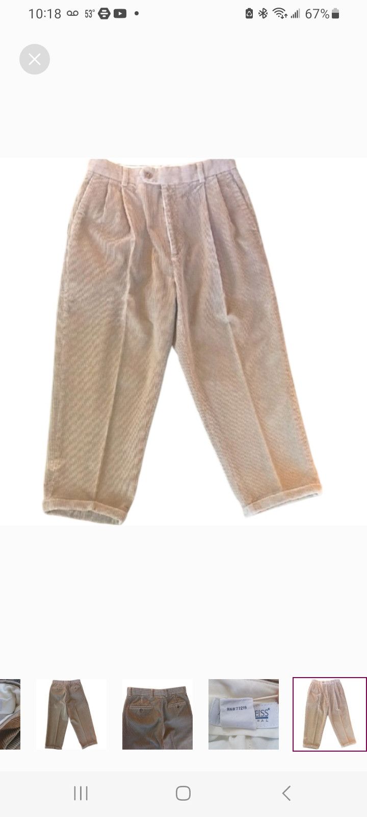 Joseph & Feiss JOSEPH & FEISS Men's Tan Corduroy Pants Size US 32 / EU 48 - 6 Thumbnail