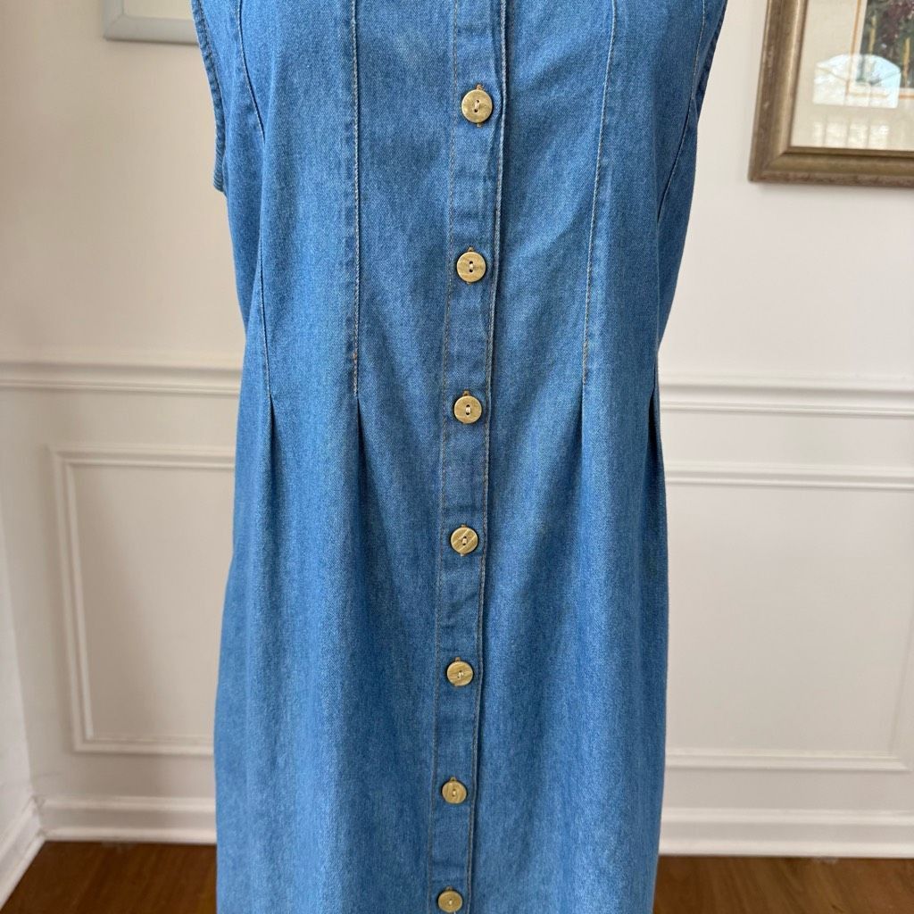 Vintage Vintage 90s 220 Hickory Blair Chambray Denim Button Front Ma Size M / US 6-8 / IT 42-44 - 3 Thumbnail
