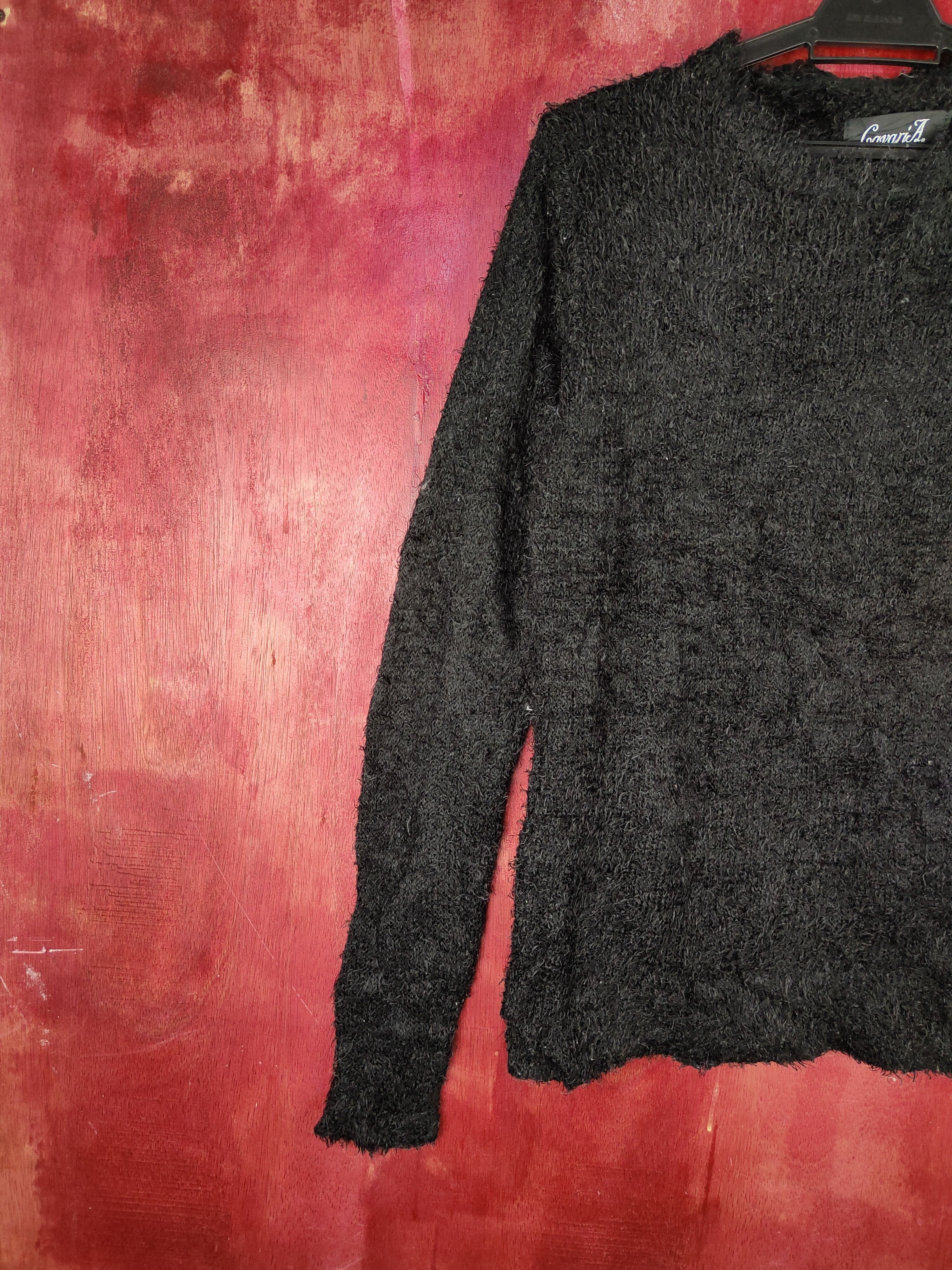 Homespun Knitwear × Japanese Brand × Vintage Gavari A Black Shag Shaggy Fur Mohair Knitwear #S#2068 Size S / US 4 / IT 40 - 3 Thumbnail