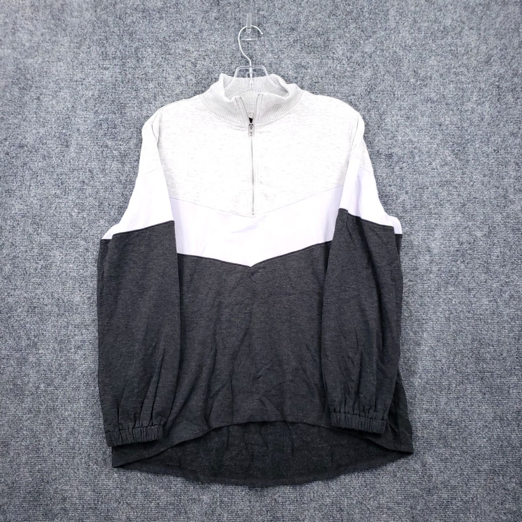 Loft LOFT Sweater Womens M Medium Black Colorblock Long Sleeve Mock Neck 3/4 Zip Size M / US 6-8 / IT 42-44 - 2 Thumbnail