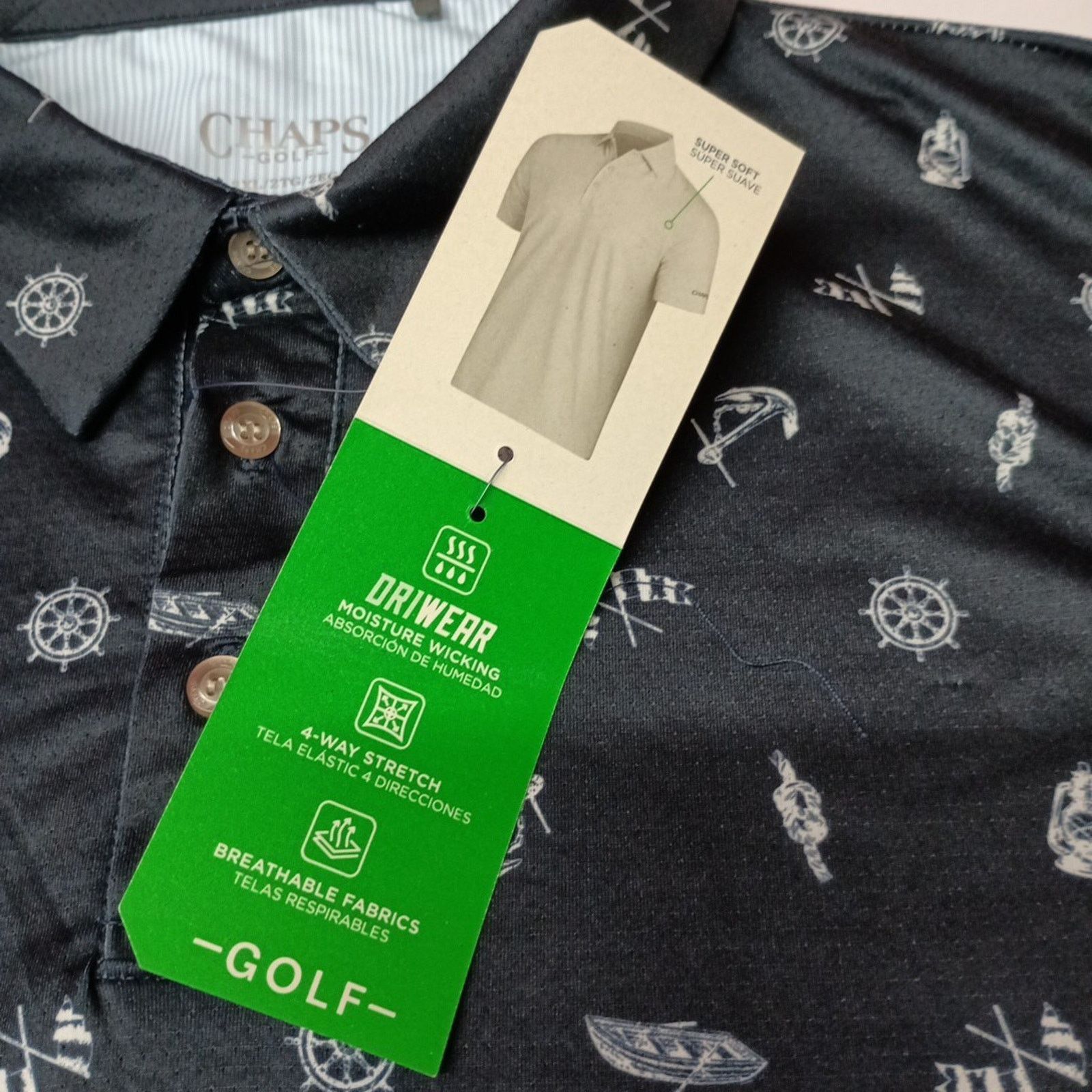 Chaps Chaps Golf Polo Shirt Men's Size 2XL Navy Moisture Wick Size US XXL / EU 58 / 5 - 4 Thumbnail