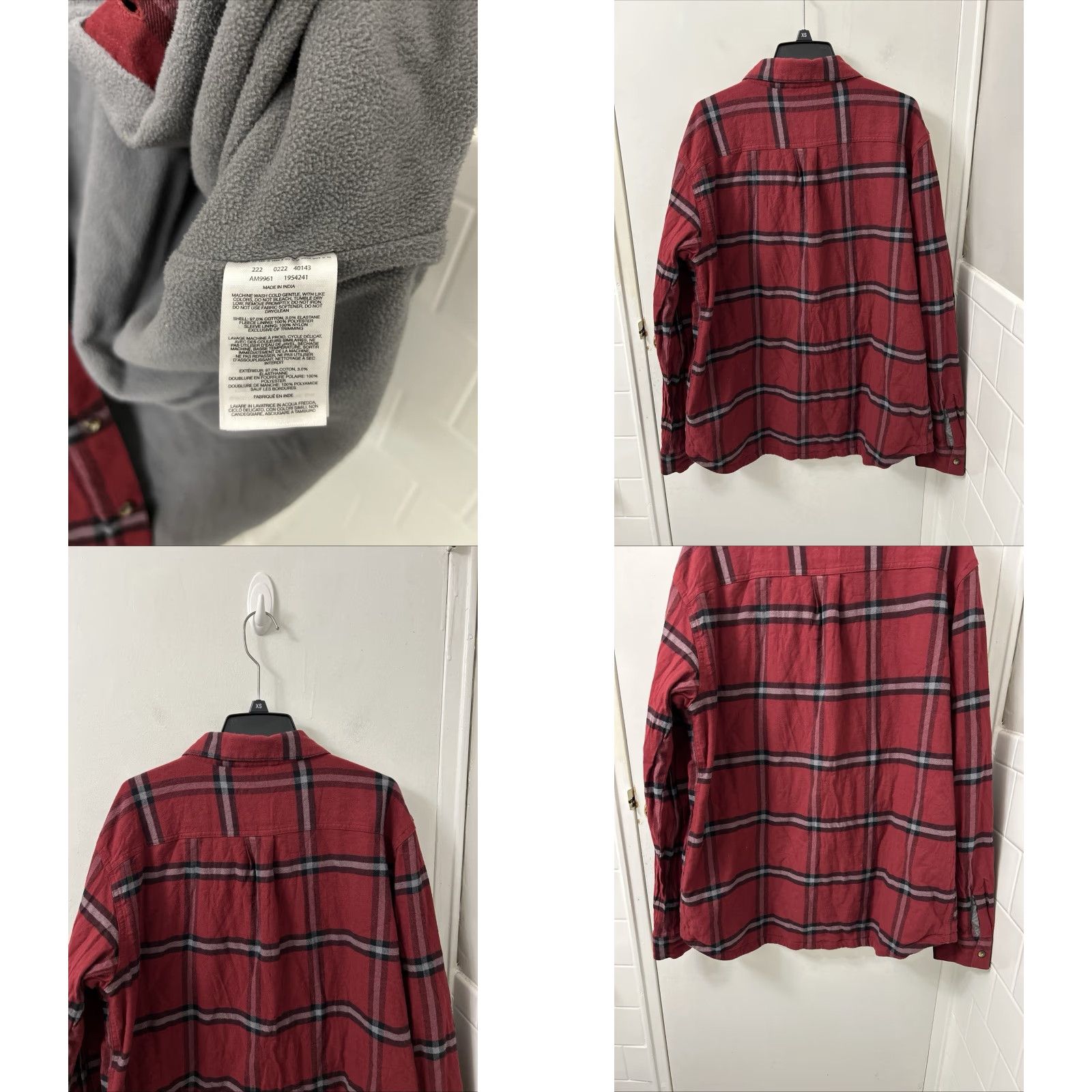 Vintage Columbia Shirt Jacket Mens Large Red Plaid Fleece Lined Shacket L/S Button-Up Chest Pocket Casual Fall Winter Size US L / EU 52-54 / 3 - 8 Thumbnail
