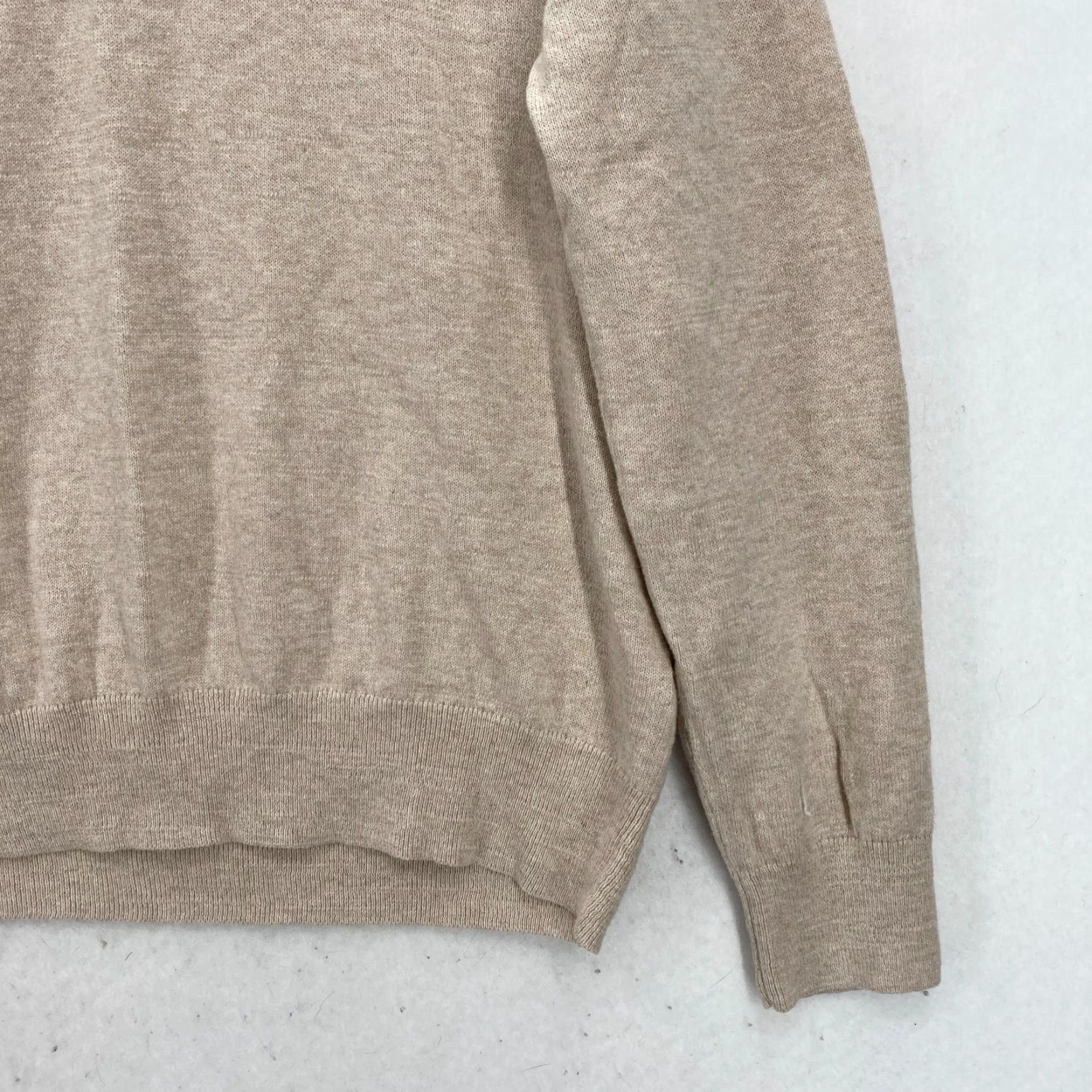 J.Crew J.CREW Raglan Half-Zip Sweater Mens Large Beige Mock Neck Long Sleeve Preppy NWT Size US L / EU 52-54 / 3 - 3 Thumbnail