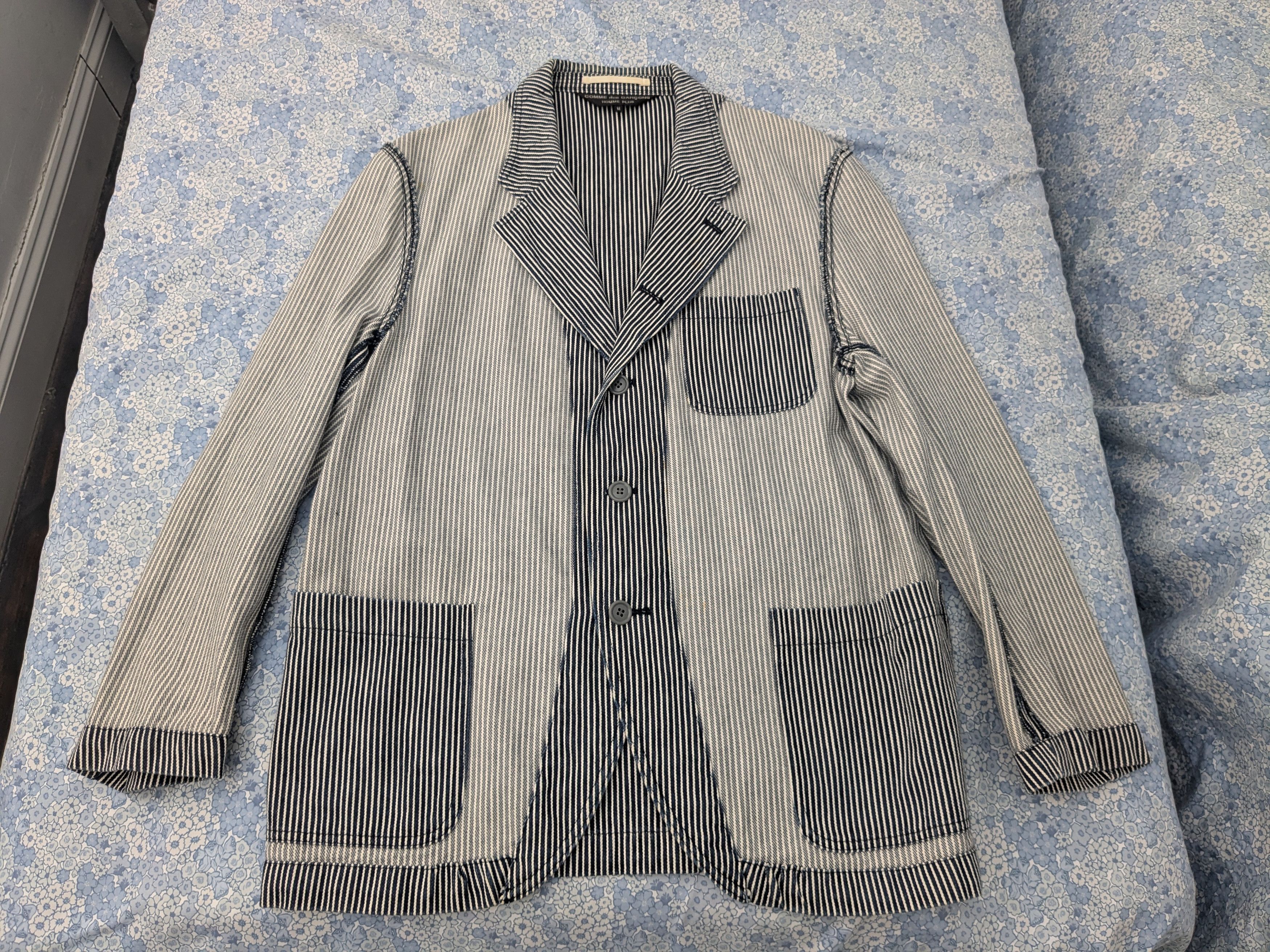 Comme des Garcons *RARE* 2001 Comme Des Garcons Homme Plus Stripe Jacket Size US M / EU 48-50 / 2 - 1 Thumbnail