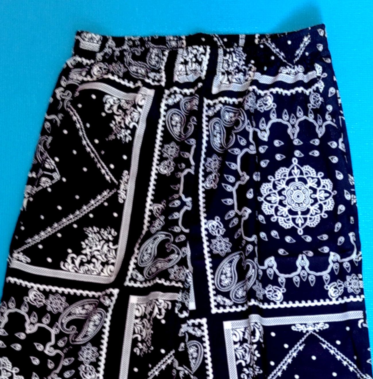 Designer × Vintage Hippie Goth Boho Print Drawstring Baggy Punk Rock Pants Rave Size US 29 - 8 Thumbnail