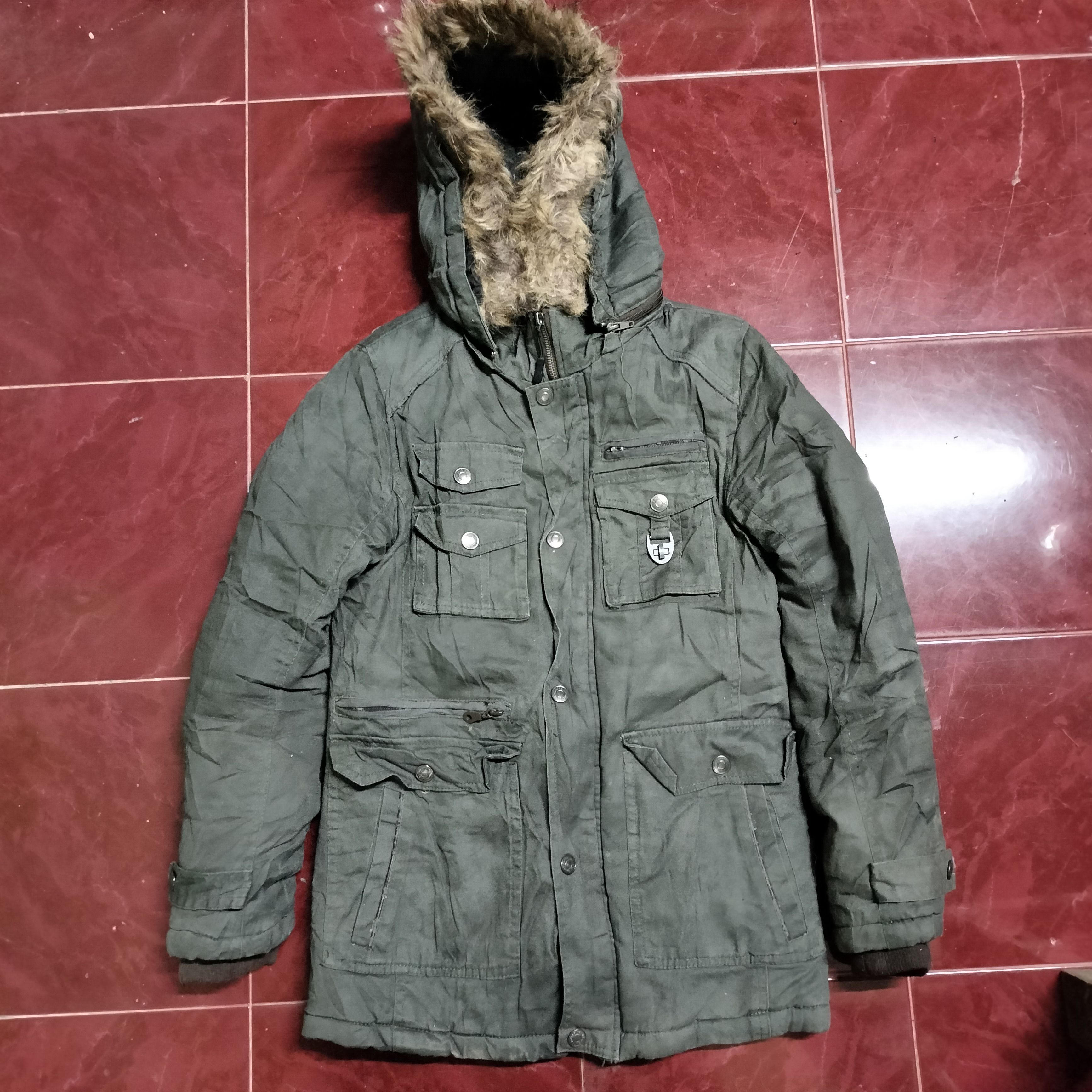 2000s In the attic retro punk japanese fur jacket parka
