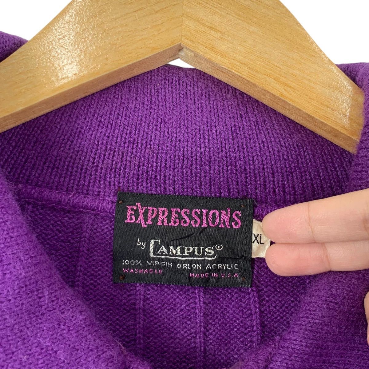 Vintage Vintage EXPRESSIONS By CAMPUS USA Half Zipper Purple Sweater Size US XL / EU 56 / 4 - 6 Thumbnail