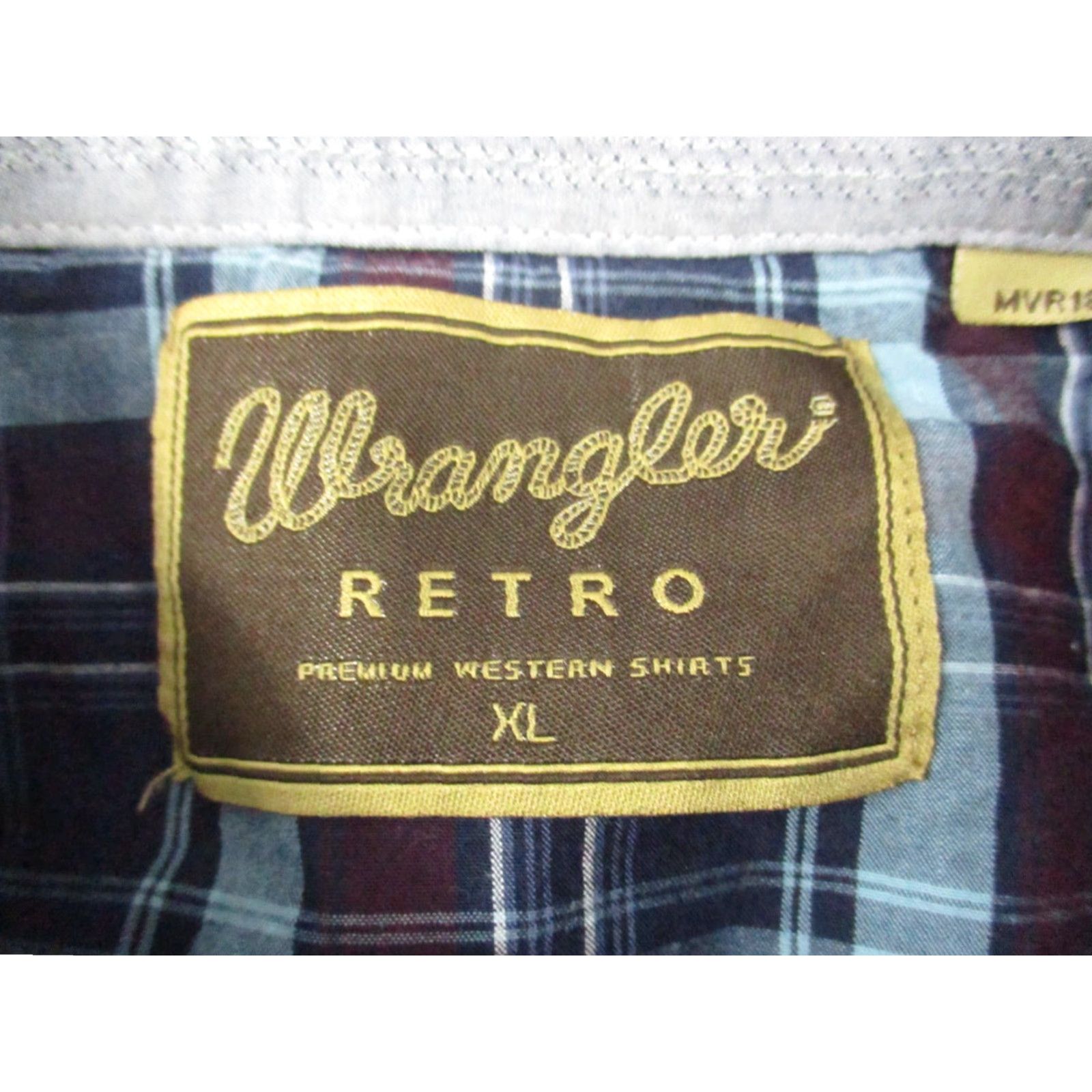 Wrangler Wrangler Retro Western Shirt XL Mens Pearl Snap Blue Plaid Long Sleeve MVR189M Size US XL / EU 56 / 4 - 4 Thumbnail