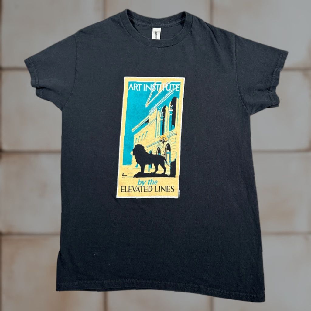 Gildan Art Institute Chicago Shirt Adult SMALL Black Museum School Elevated Lines Lion Size US S / EU 44-46 / 1 - 1 Thumbnail