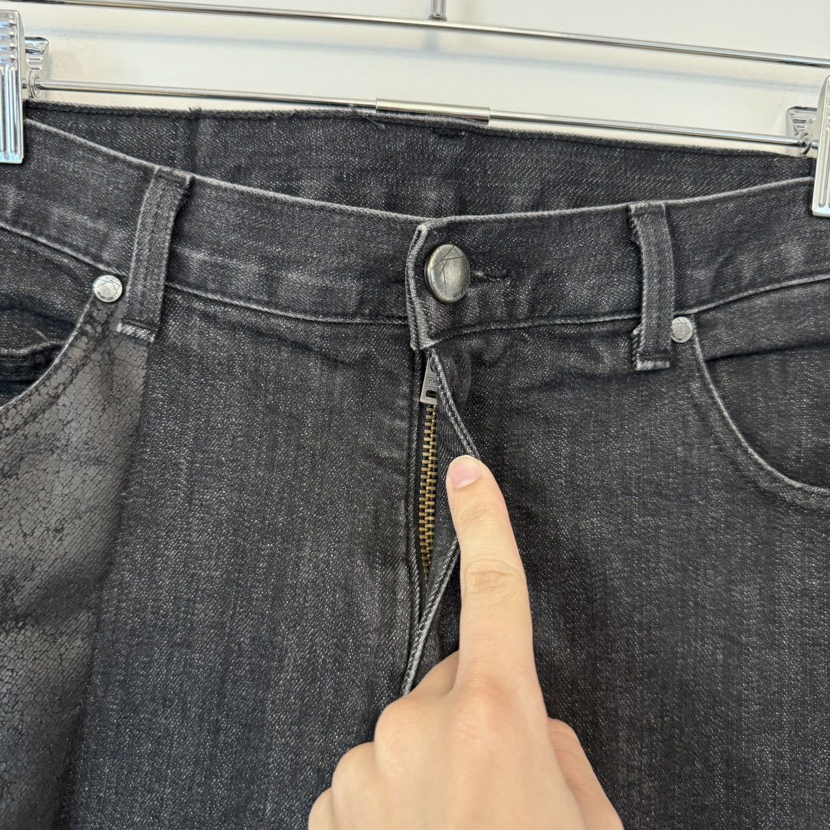 Helmut Lang Vtg Helmut Lang Rubber Strip Denim Archival Hedi ERD Grunge Size US 33 - 9 Thumbnail