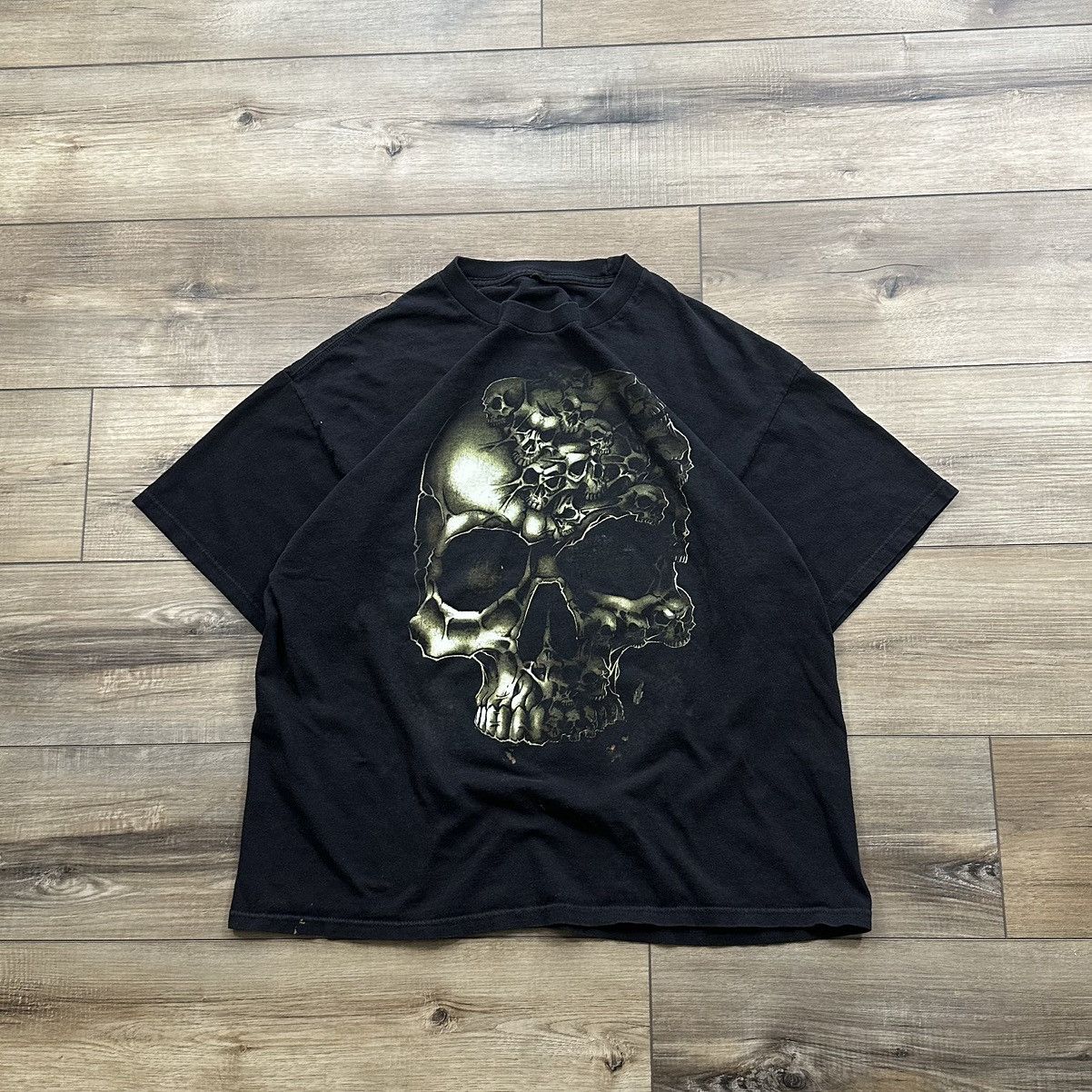 Other Vintage 2000s Y2K Skull Grunge Black Graphic Tee Size US L / EU 52-54 / 3 - 1 Thumbnail