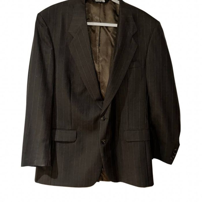 John Alexander Skelton JOHN ALEXANDER PURE WOOL BROWN STRIPED SUIT ...