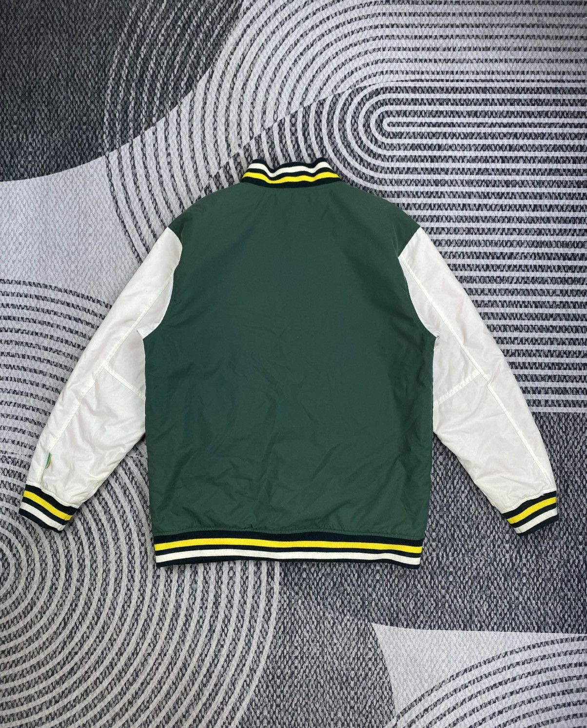 Japanese Brand Vintage Suffer Striped Ribbing Snap Button Varsity Jacket Size US M / EU 48-50 / 2 - 2 Thumbnail