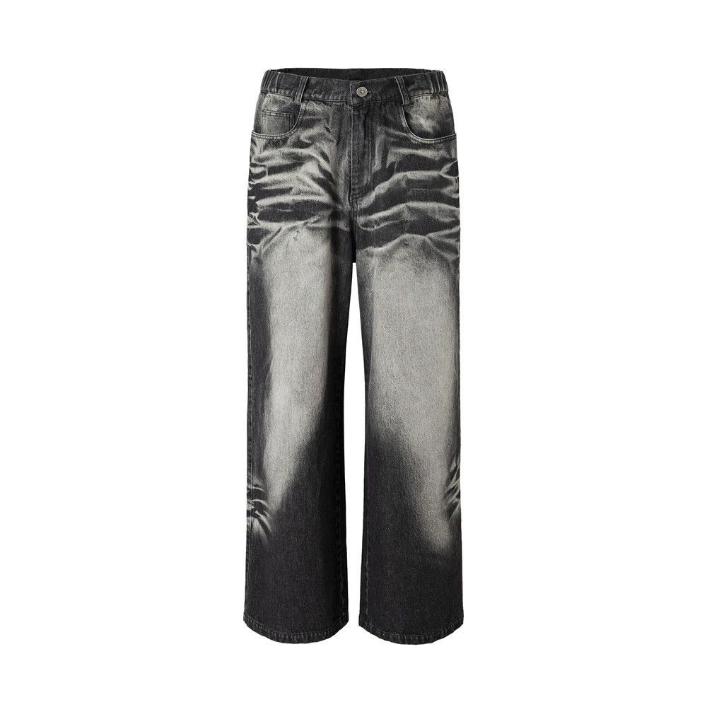 Jean Men's distressed washed wide-leg casual gradient jeans Size US 32 / EU 48 - 1 Thumbnail