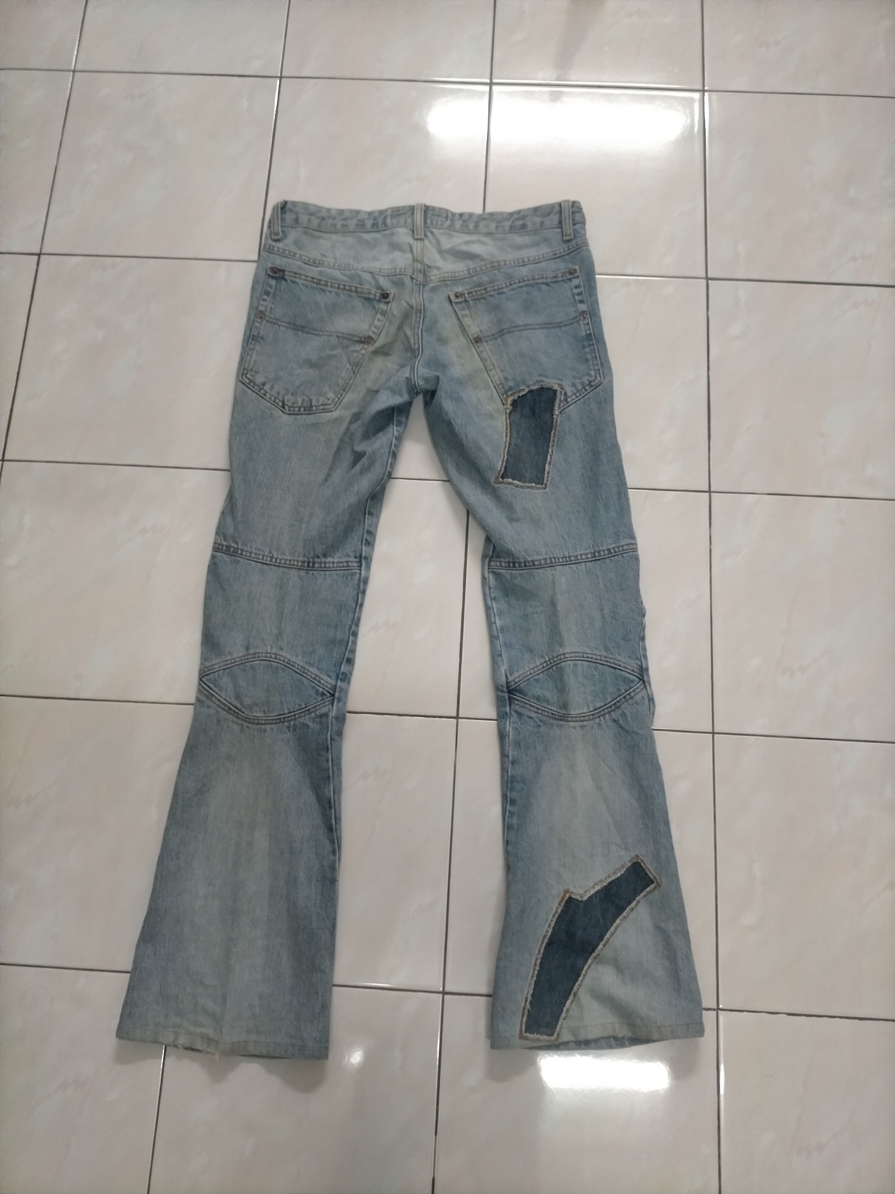 Andrew Mackenzie 🔥 Flare 🔥 AM Rips Distressed Patchwork Dirty Jeans Size US 34 / EU 50 - 1 Thumbnail