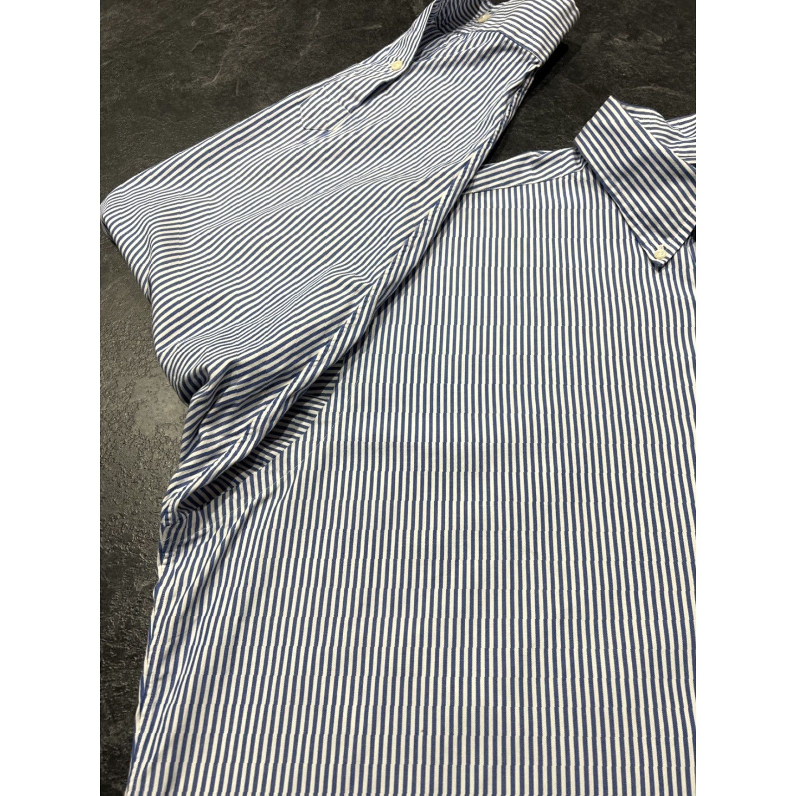 Ralph Lauren VINTAGE? (No) 90s Ralph Lauren Polo Yarmouth Oxford Shirt Mens 17 34 Stripe Blue Flesh Pony Size US XL / EU 56 / 4 - 6 Thumbnail