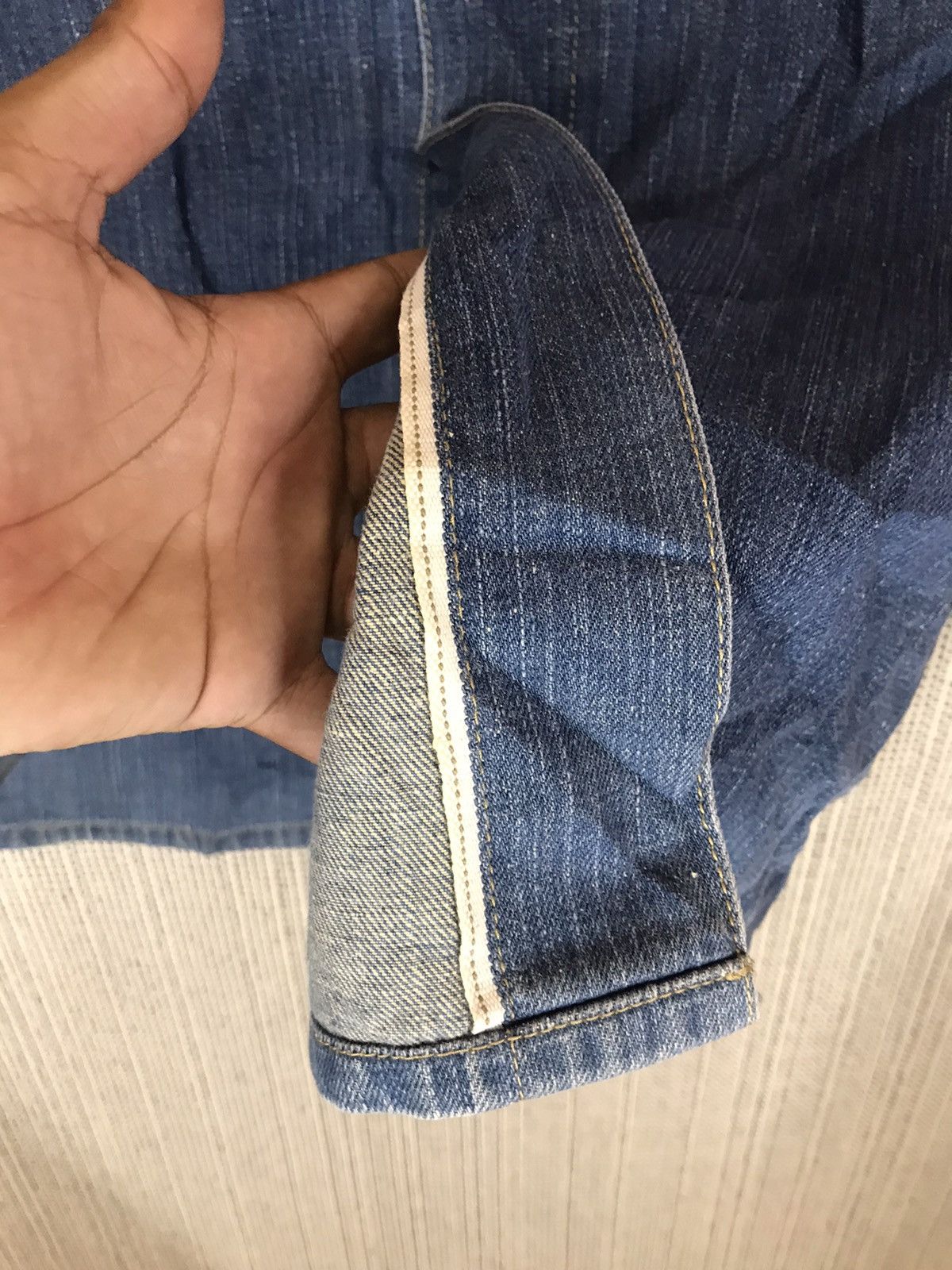 Edwin × Margaret Howell 🔥GRAILS🔥EDWIN X MARGARET HOWELL MIDI SKIRT SELVEDGE FADED Size 29" - 3 Thumbnail