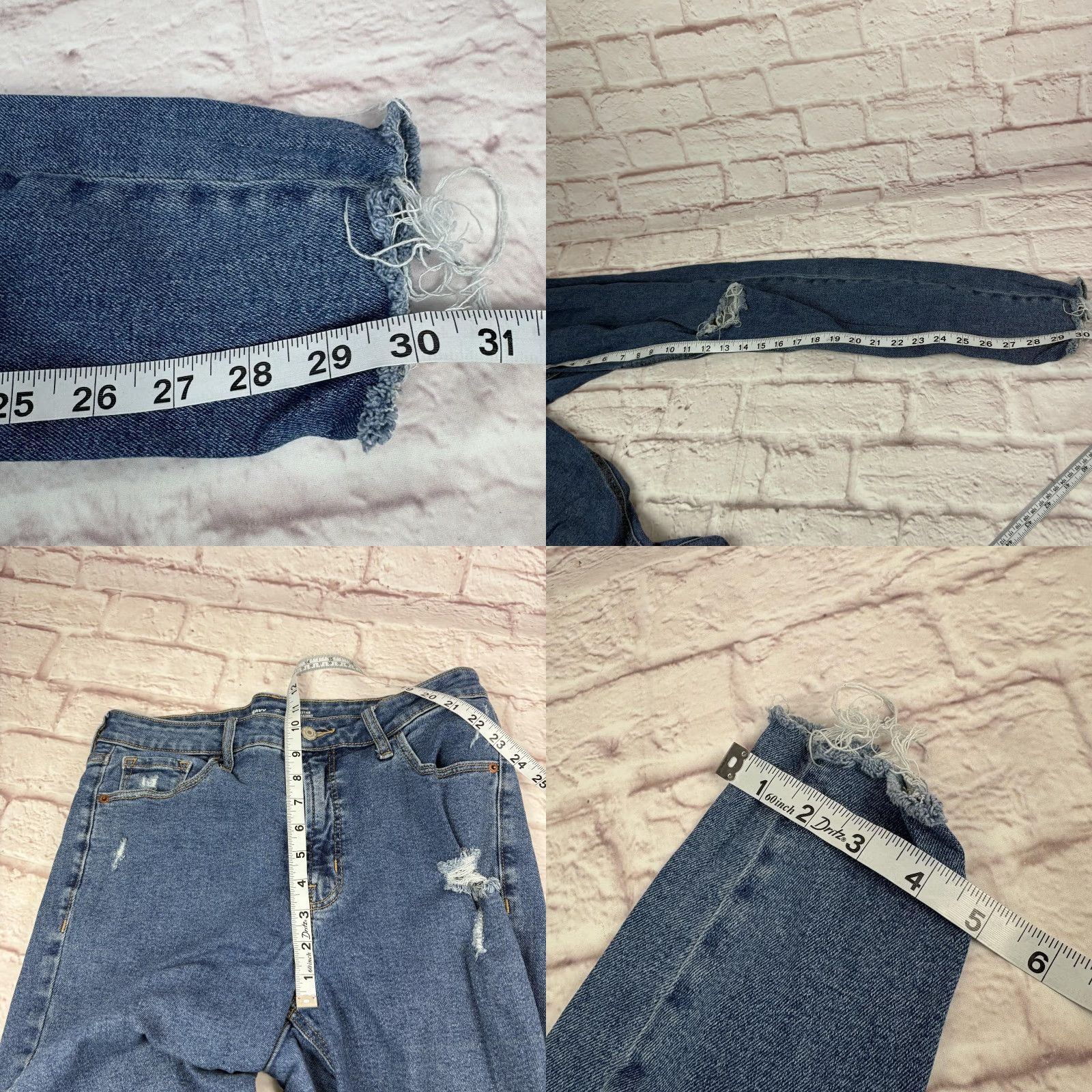 Old Navy Old Navy Rockstar Jeans Womens 12 Tall High Rise Super Skinny 30x30 Distressed Size 34" / US 12 / IT 48 - 8 Thumbnail