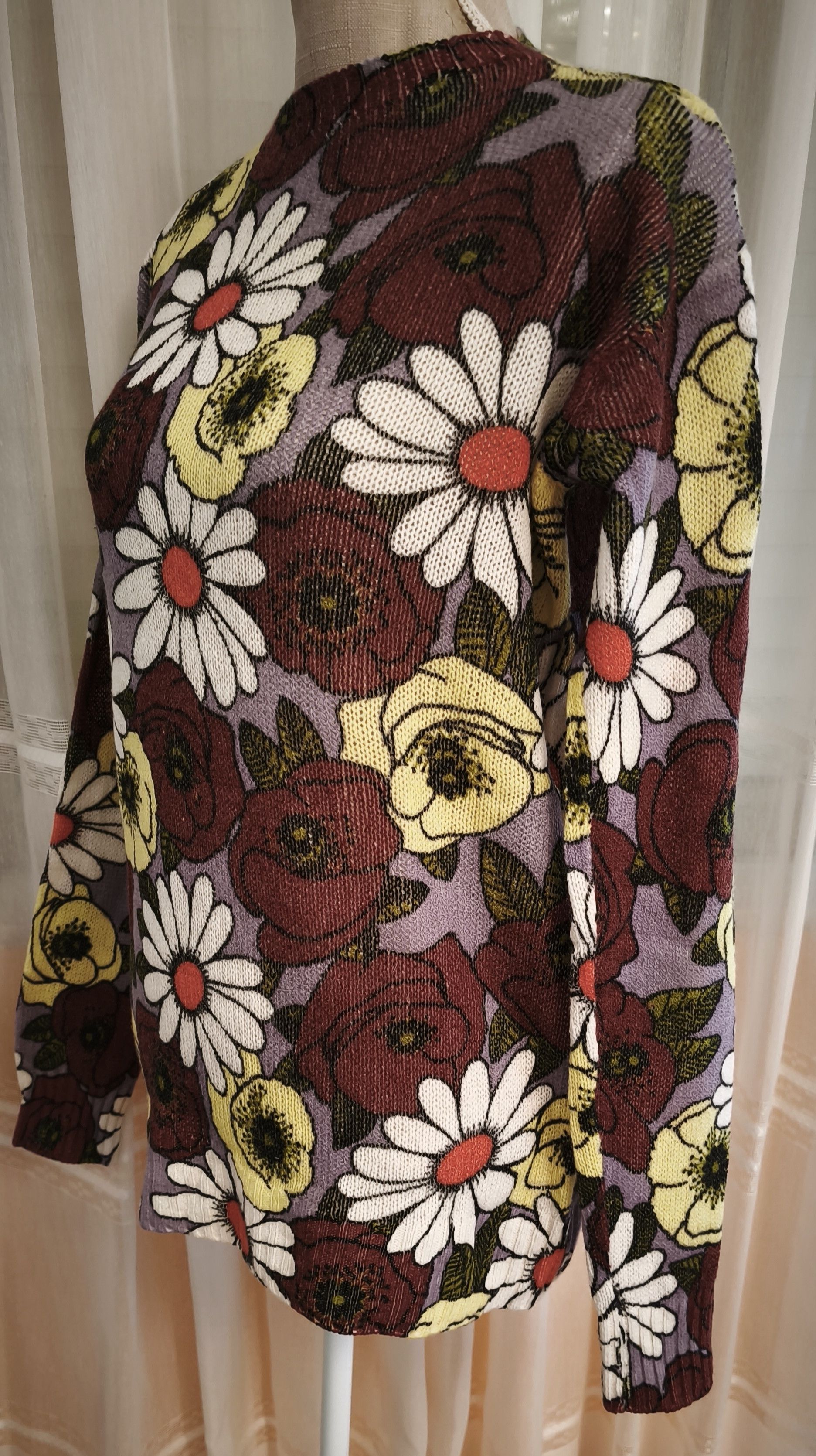 Prada Flower print oversize sweater Size S / US 4 / IT 40 - 2 Thumbnail