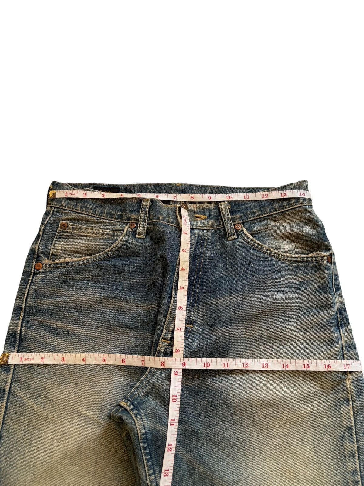 Japanese Brand × Lee Vintage Lee Rusty Mud Wash Distressed Loose Baggy Jeans Size US 29 - 13 Thumbnail